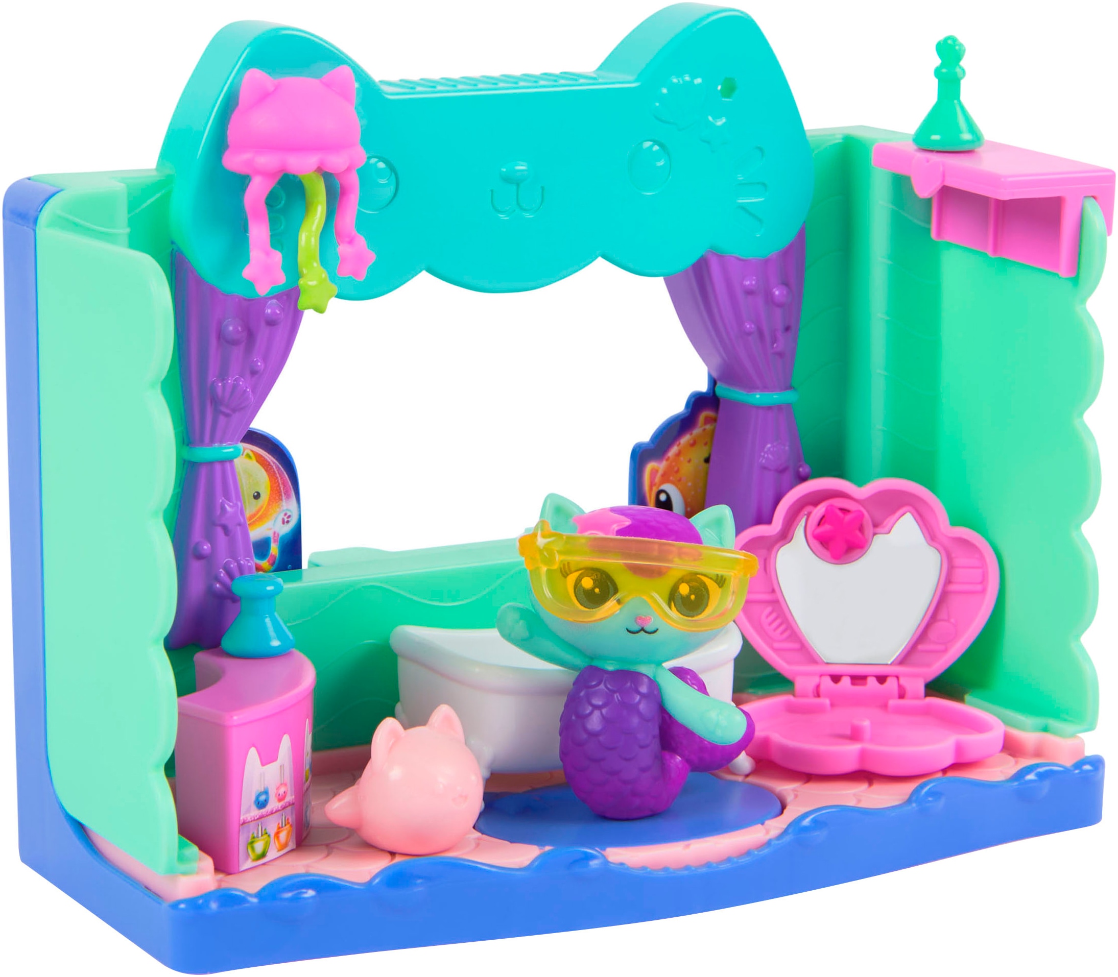 Spin Master Spielwelt »Gabby’s Dollhouse: Der Film – Portal Raum Spa-tastisches Badezimmer« von Meerkätzchen; mit Katzenfigur