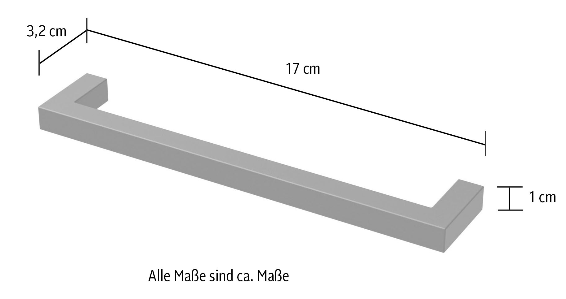 Saphir Griff »Quickset 945 Möbel-Griff kurz, Schwarz Matt, 17 cm breit, eckig« 1 Stk. tlg. Schrankgriff, Bohrabstand 160 mm, Aluminium