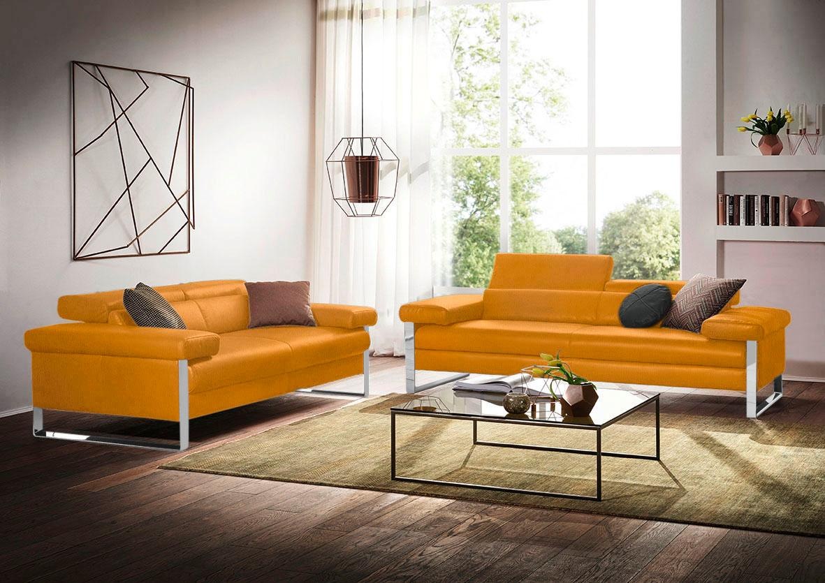 W.SCHILLIG 2-Sitzer »finn«, German Design Award 2016, Fußgestell Chrom glänzend, Breite 210 cm