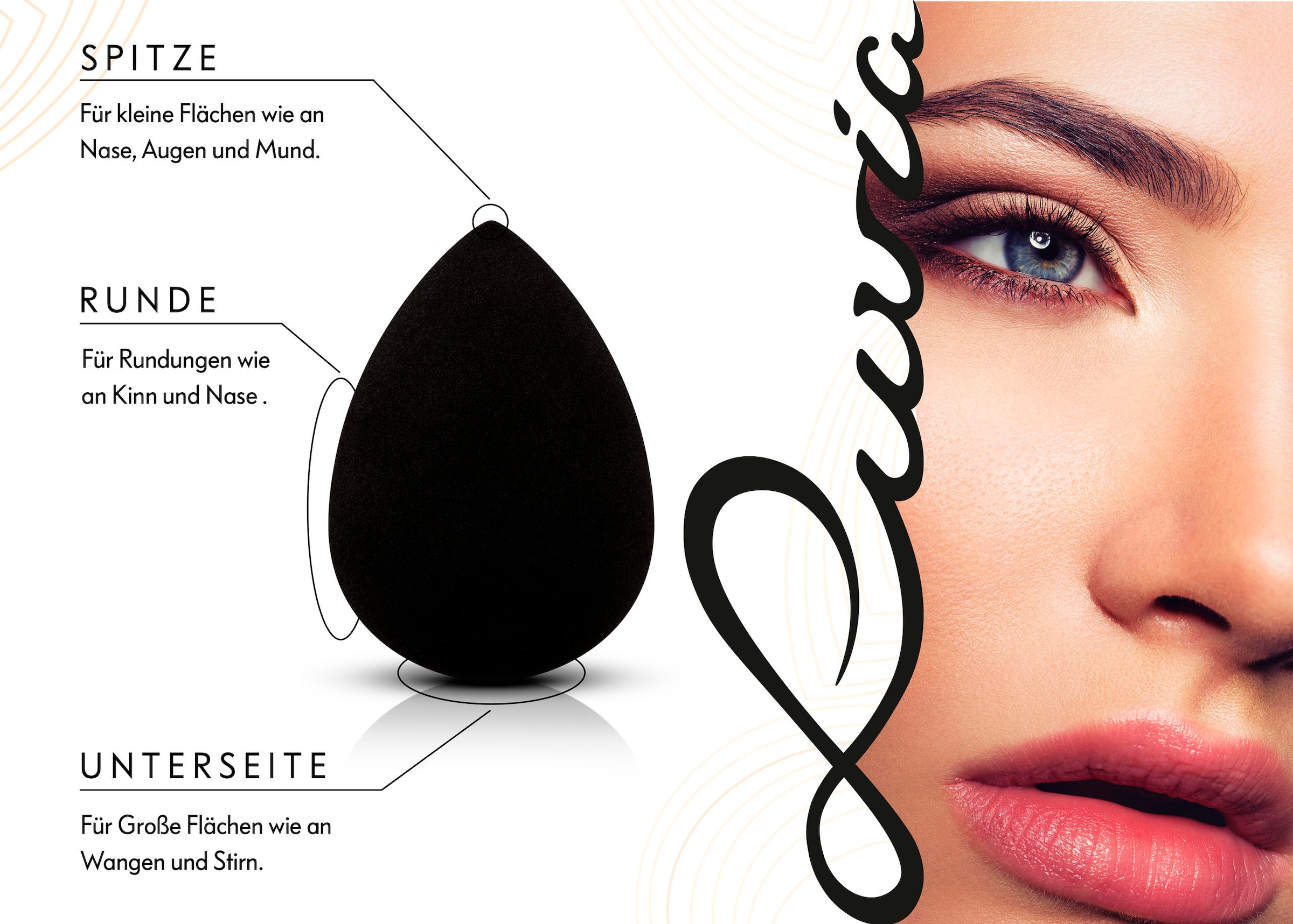 Luvia Cosmetics Make-up Schwamm »Make-up Blending Sponge Set-Black«, (2 tlg.), Ultraweiche Oberfläche für ein makelloses und gleichmäßiges Finish.