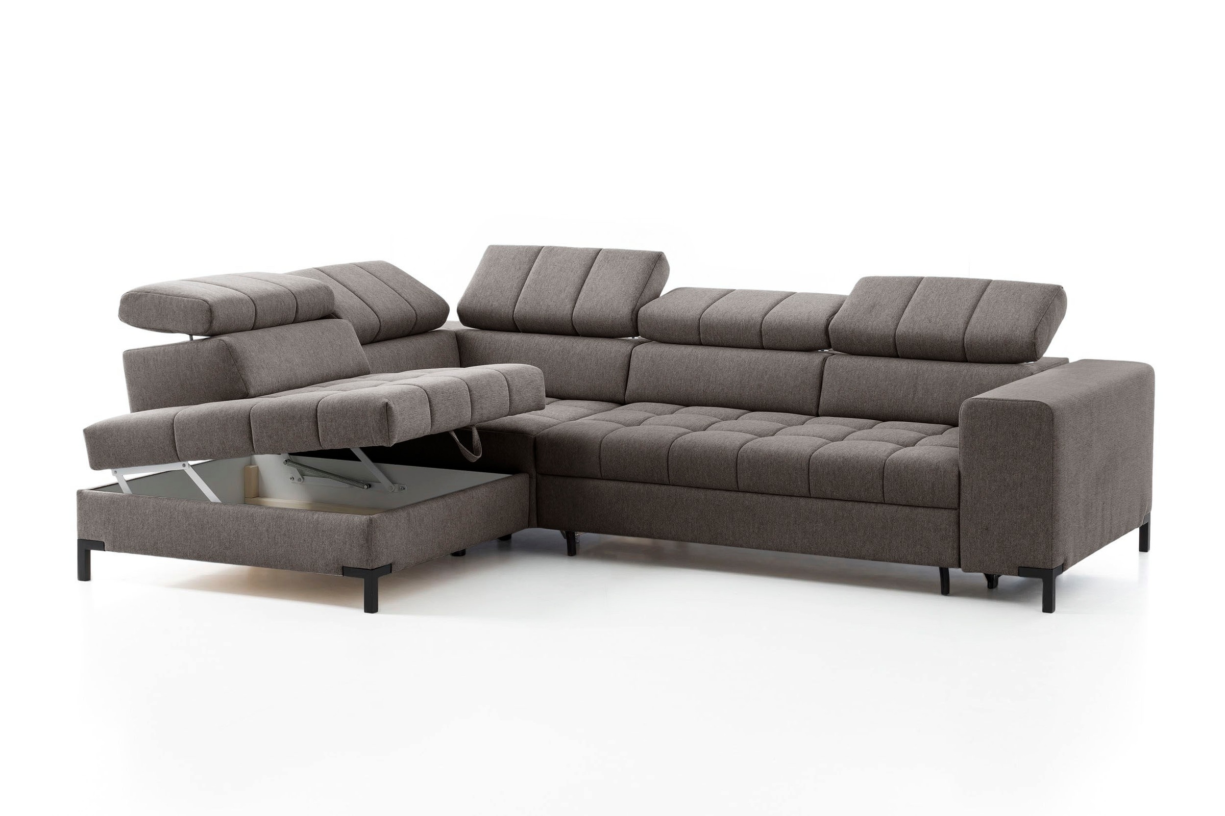 exxpo - sofa fashion Ecksofa »Bocco, hochwertige Verarbeitung, toller Sitzkomfort, bequem, L-Form«, wahlweise mit Bettfunktion u. Bettkasten, inkl. Kopfteilverstellung