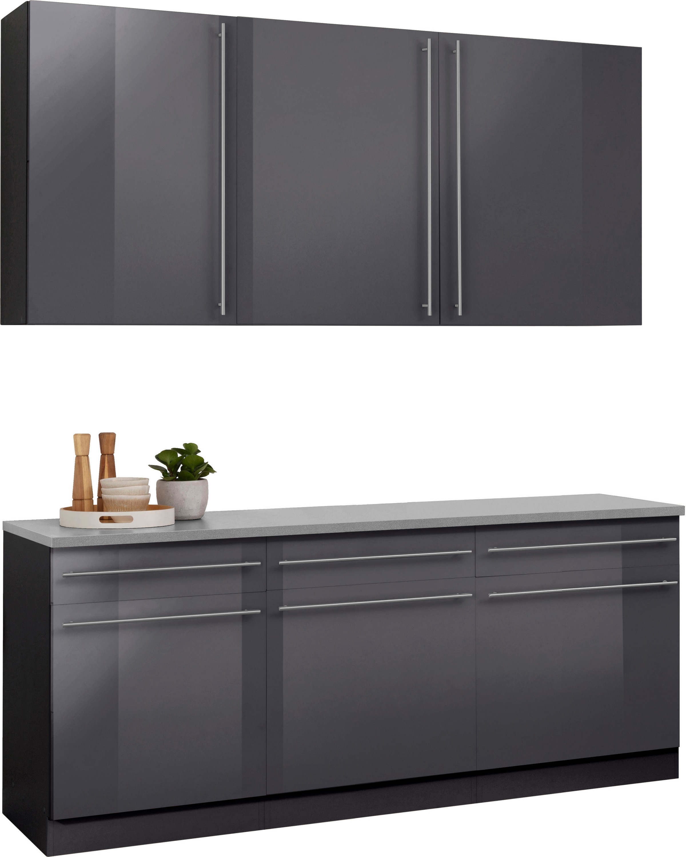 wiho Küchen Küche »Chicago« ohne E-Geräte, Breite 180 cm