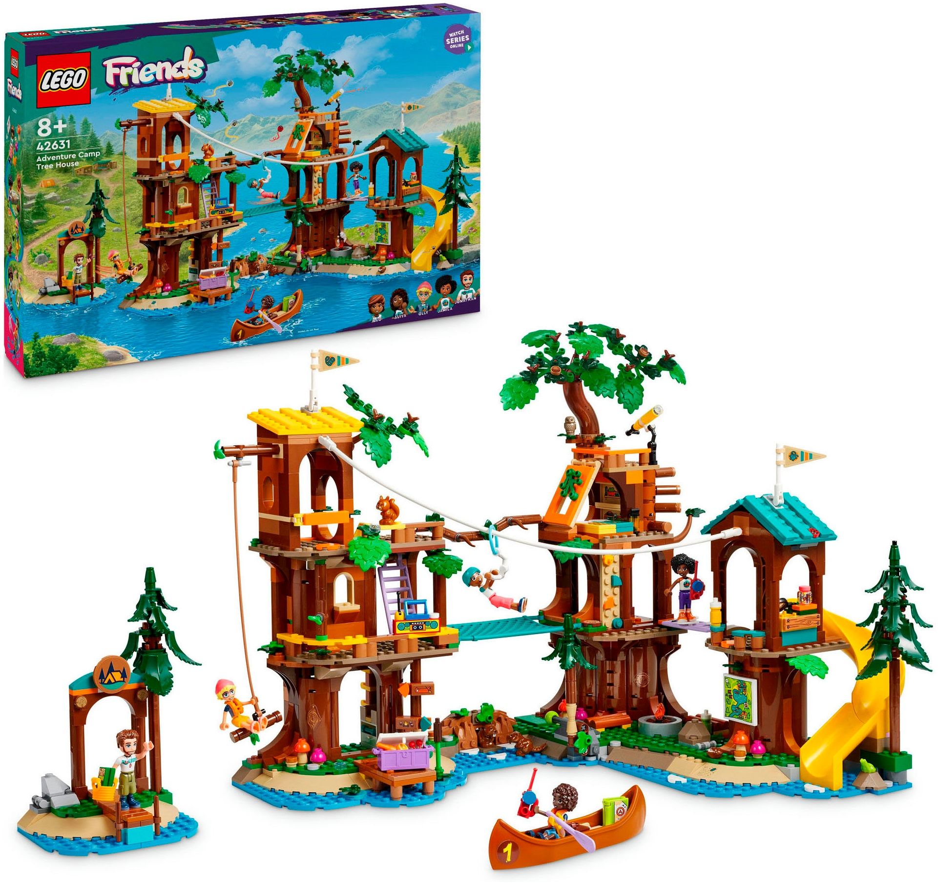 LEGO® Konstruktionsspielsteine »Baumhaus im Abenteuercamp (42631), LEGO Friends«, (1128 St.), Made in Europe