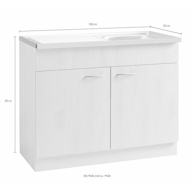 wiho Küchen Spülenschrank »Kiel«, 100 cm breit mit Auflagespüle bequem  kaufen