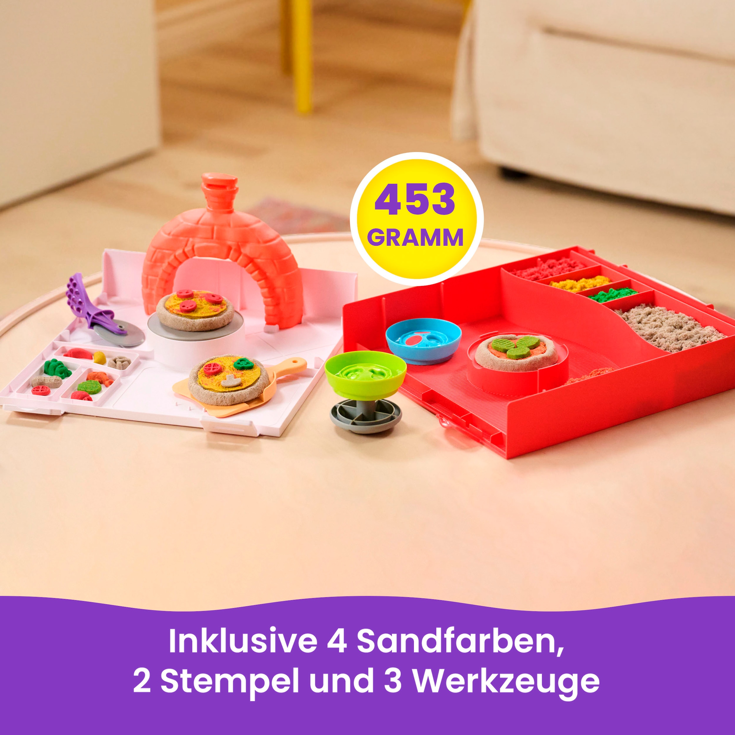 Spin Master Kreativset »Kinetic Sand Squish Pizza Set«