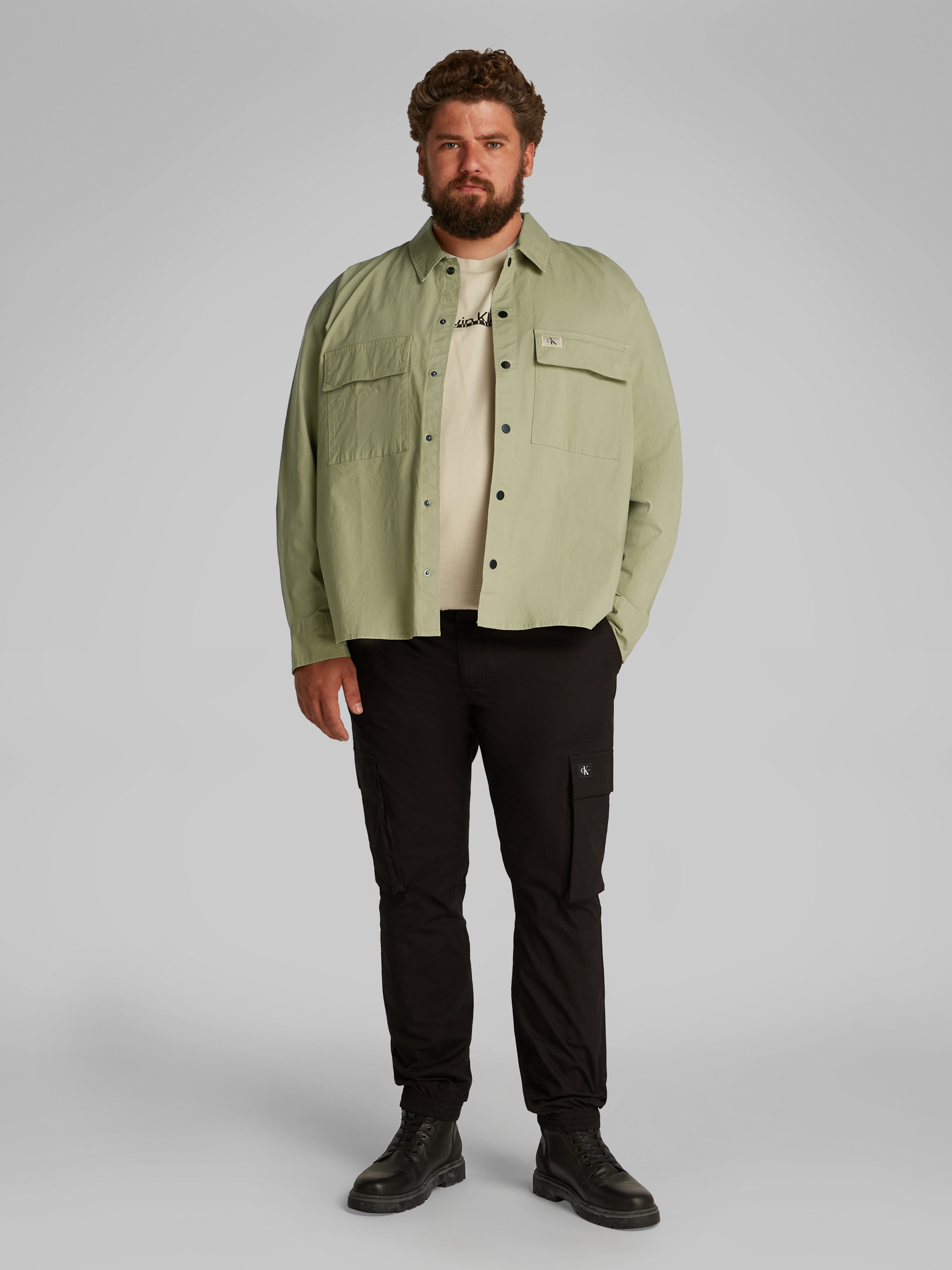Calvin Klein Jeans Plus Langarmhemd »PLUS CARGO OVERSHIRT«, in großen Größen