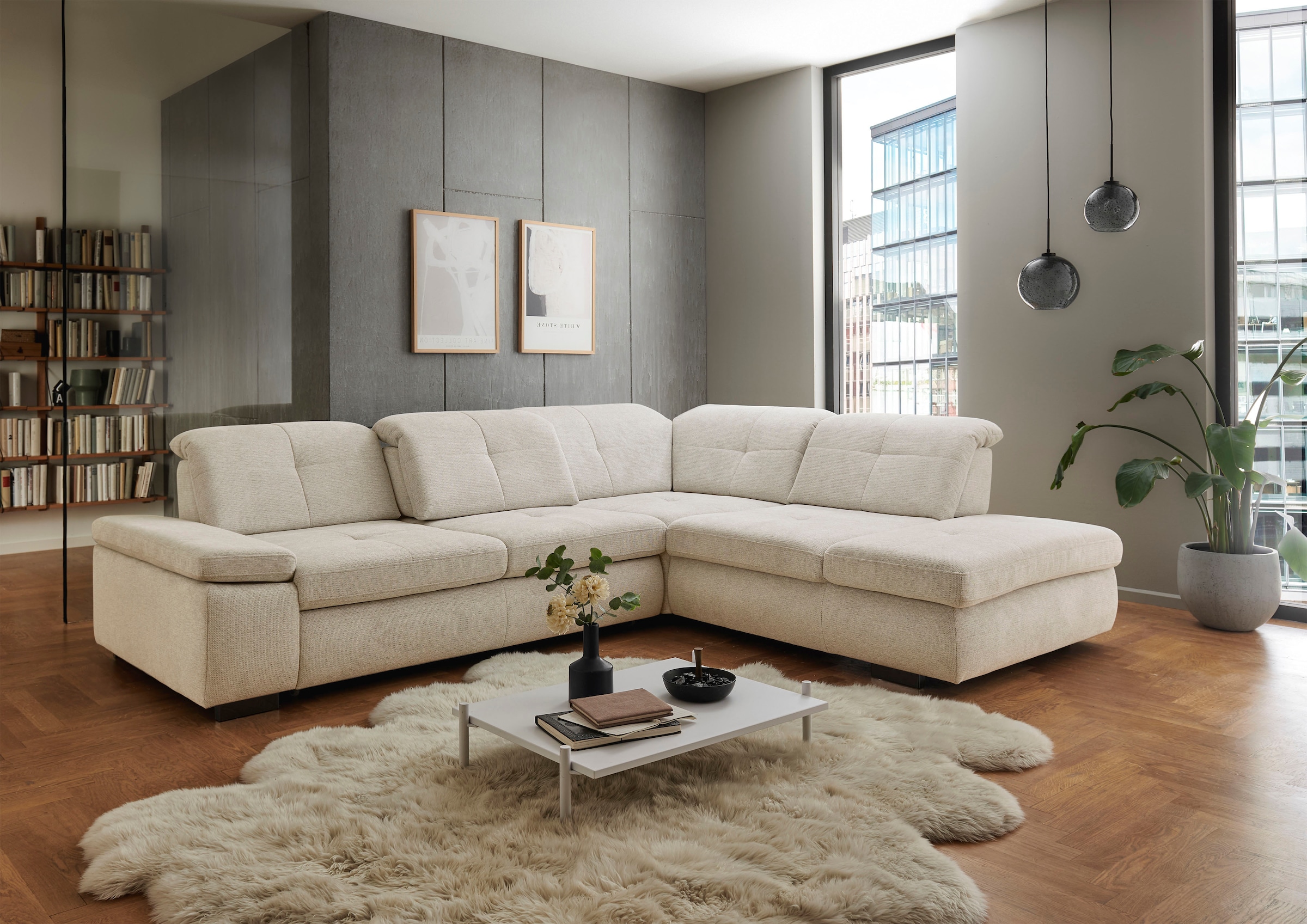 Die PlanBar Ecksofa »MP-IN16012 L-Form Kaltschaum-Polsterung« inkl. Sitztiefenverstellung, optional mit Funktionen