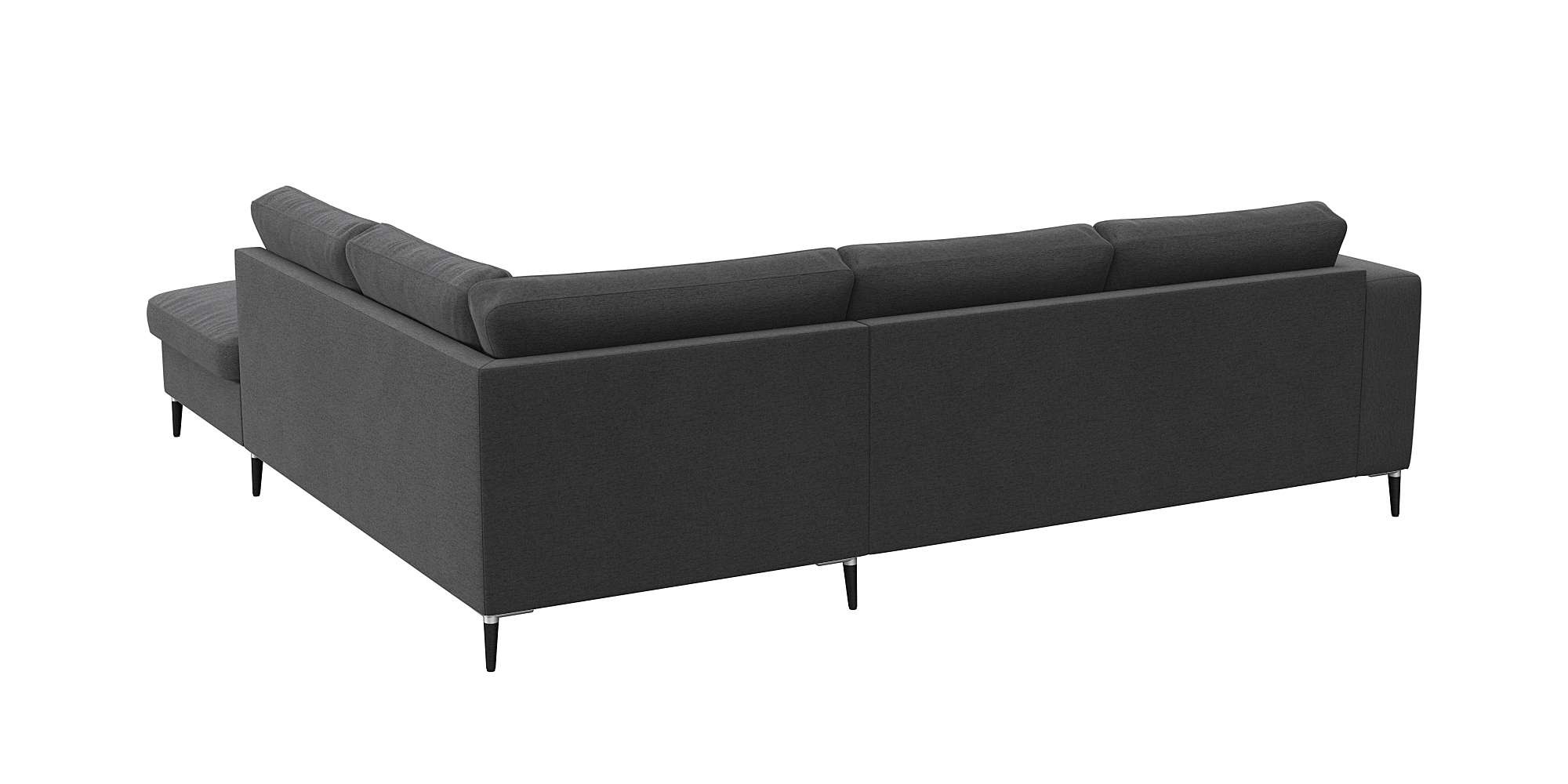 FLEXLUX Ecksofa »Fiore, bequem und komfortabel, zeitlos, OTTOs Choice, L-Form«, breite Armlehnen, Füße Alu/schwarz, B/T 241/225 cm, Kaltschaum im Sitz