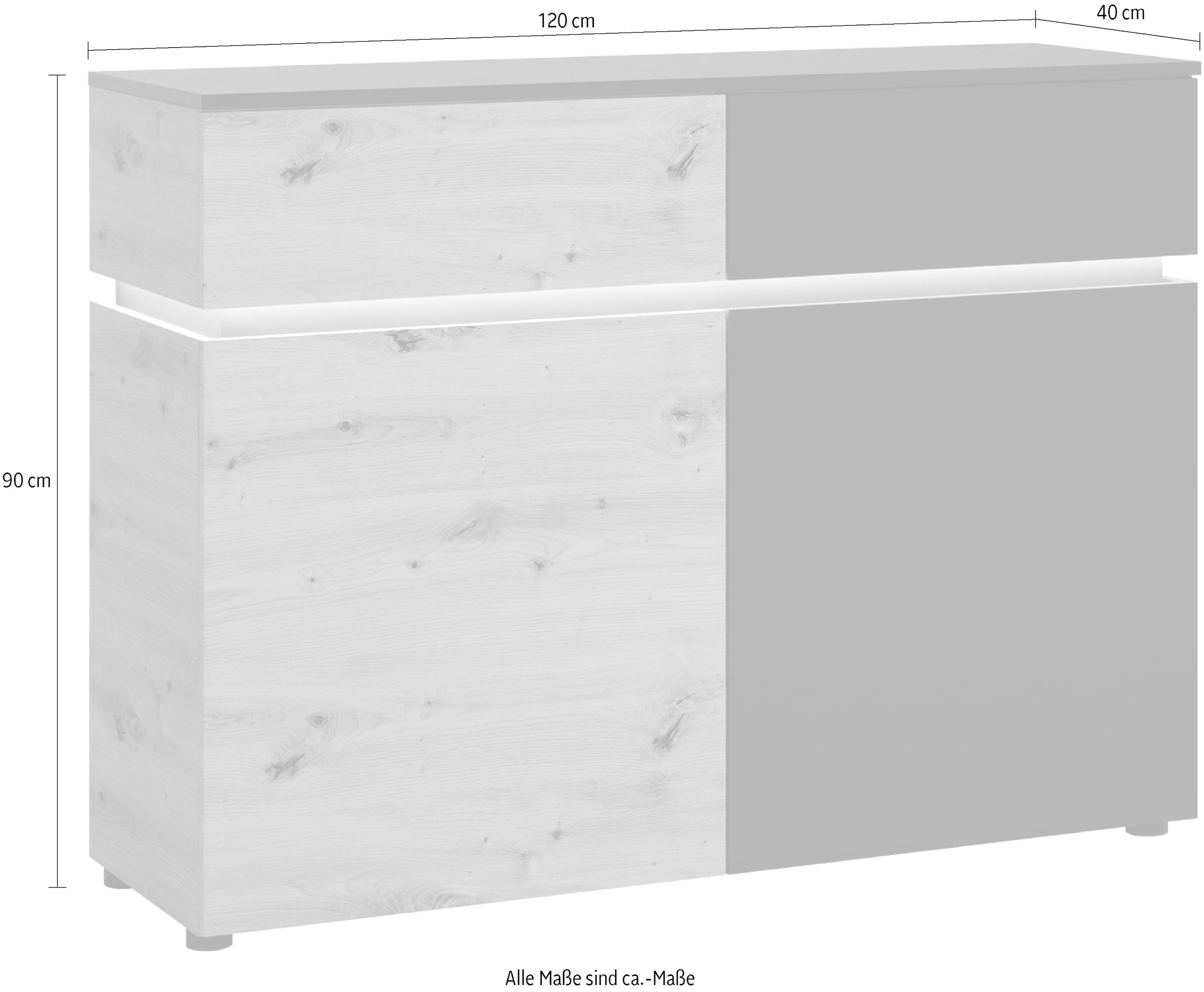 INOSIGN Sideboard »Luci«, Breite 120 cm