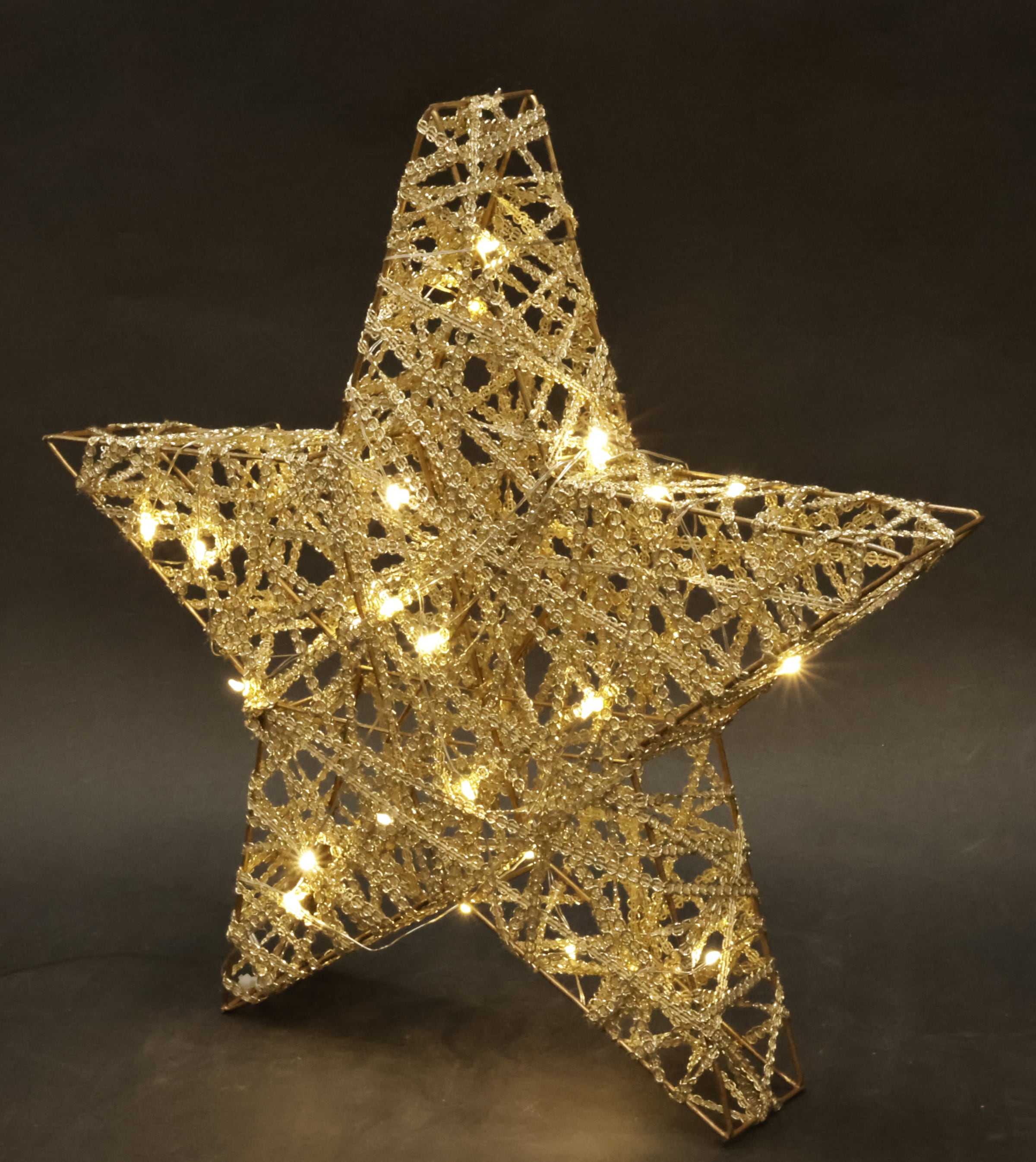 I.GE.A. Dekostern »LED Stern mit Timer 33 cm« Deko Warmweiß Leuchtstern Weihnachtsdeko Weihnachtsstern gold