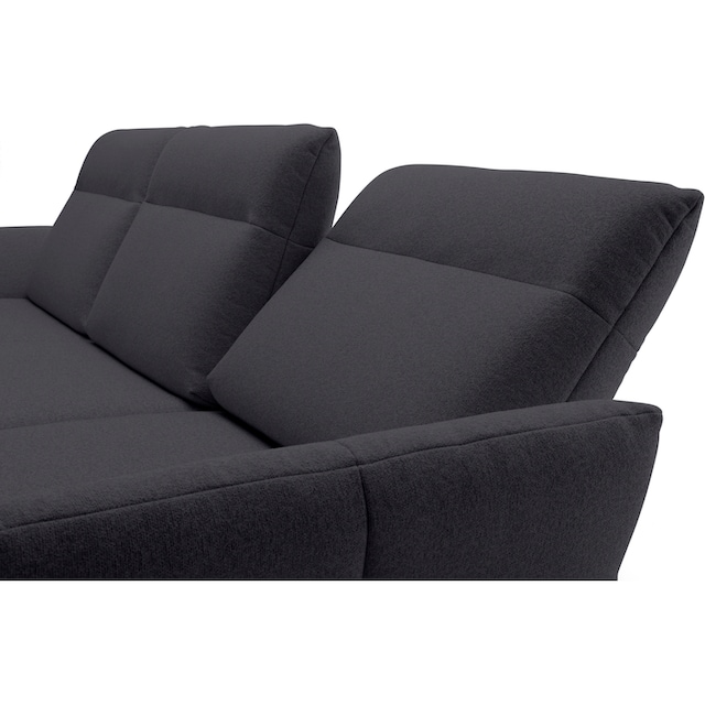 hülsta sofa Ecksofa »hs.460«, Sockel in Nussbaum, Winkelfüße in Umbragrau,  Breite 298 cm auf Raten kaufen