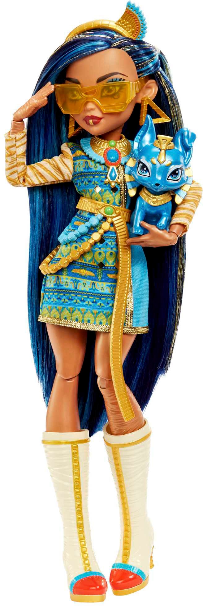 Mattel® Anziehpuppe »Monster High, Cleo de Nile mit Hund«