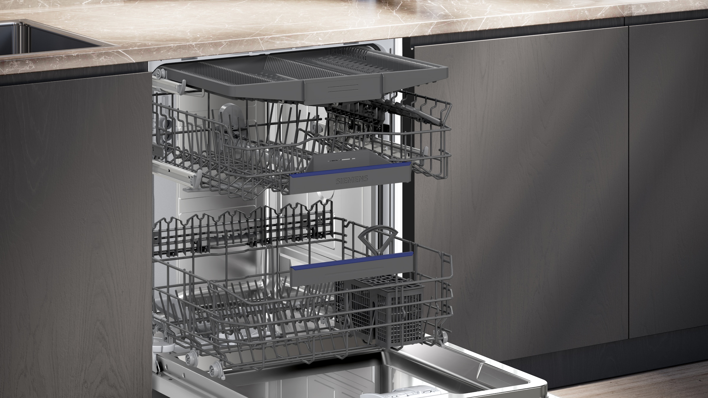 SIEMENS Unterbaugeschirrspüler iQ500 »SN15EW06CS« 14 tlg. Maßgedecke