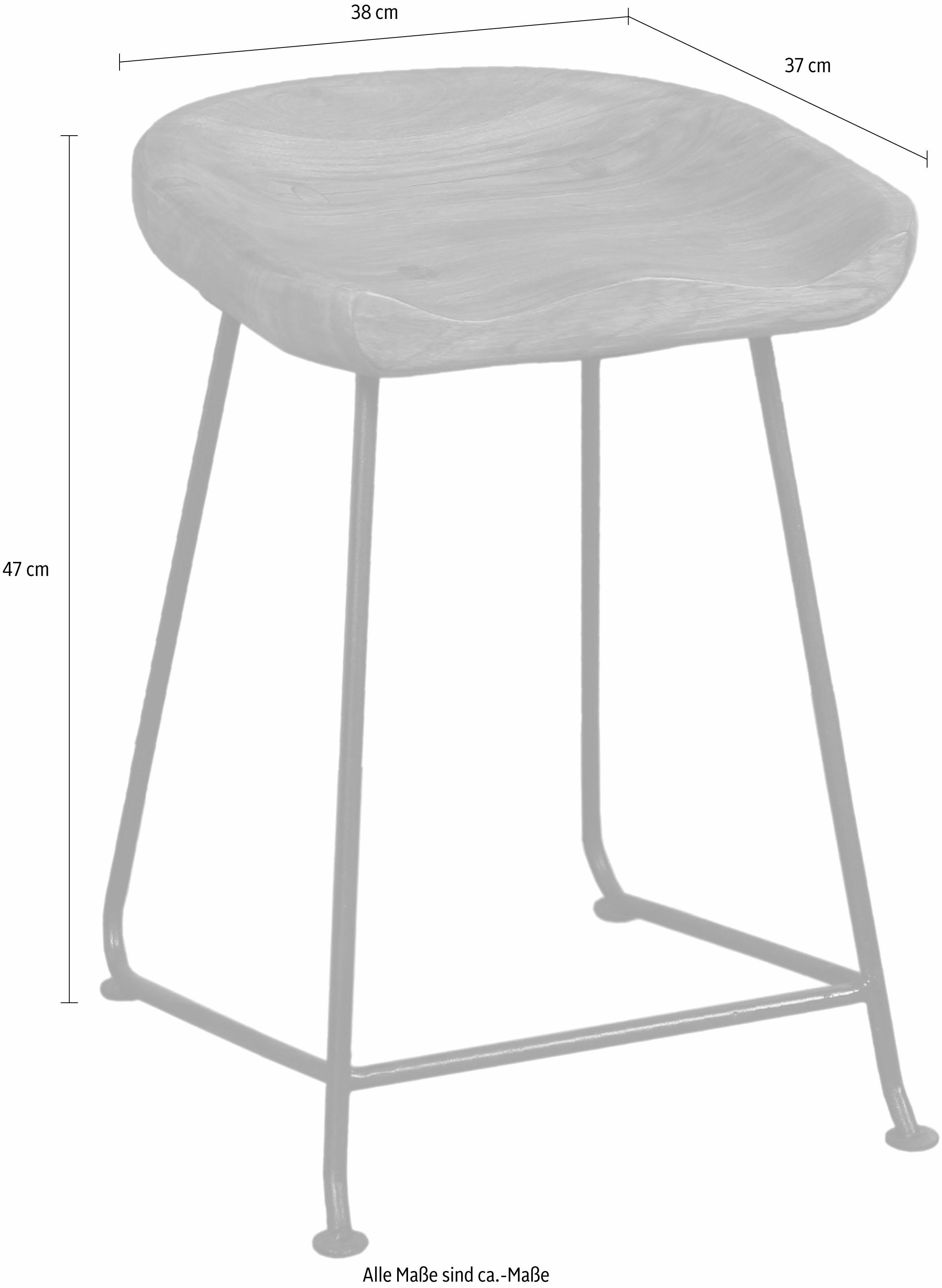 SIT Hocker »Live Edge«, aus massiver Akazie, mit Metallgestell