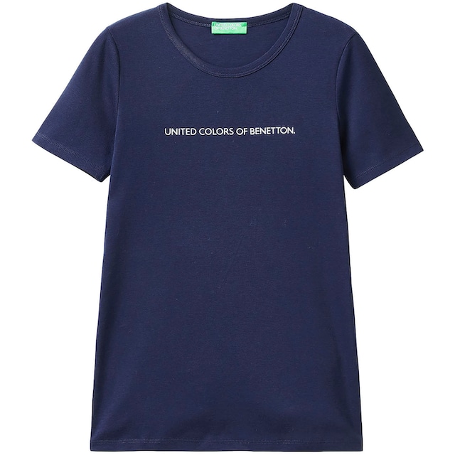 United Colors of Benetton T-Shirt, (1 tlg.), mit glitzerndem Druck bei ♕