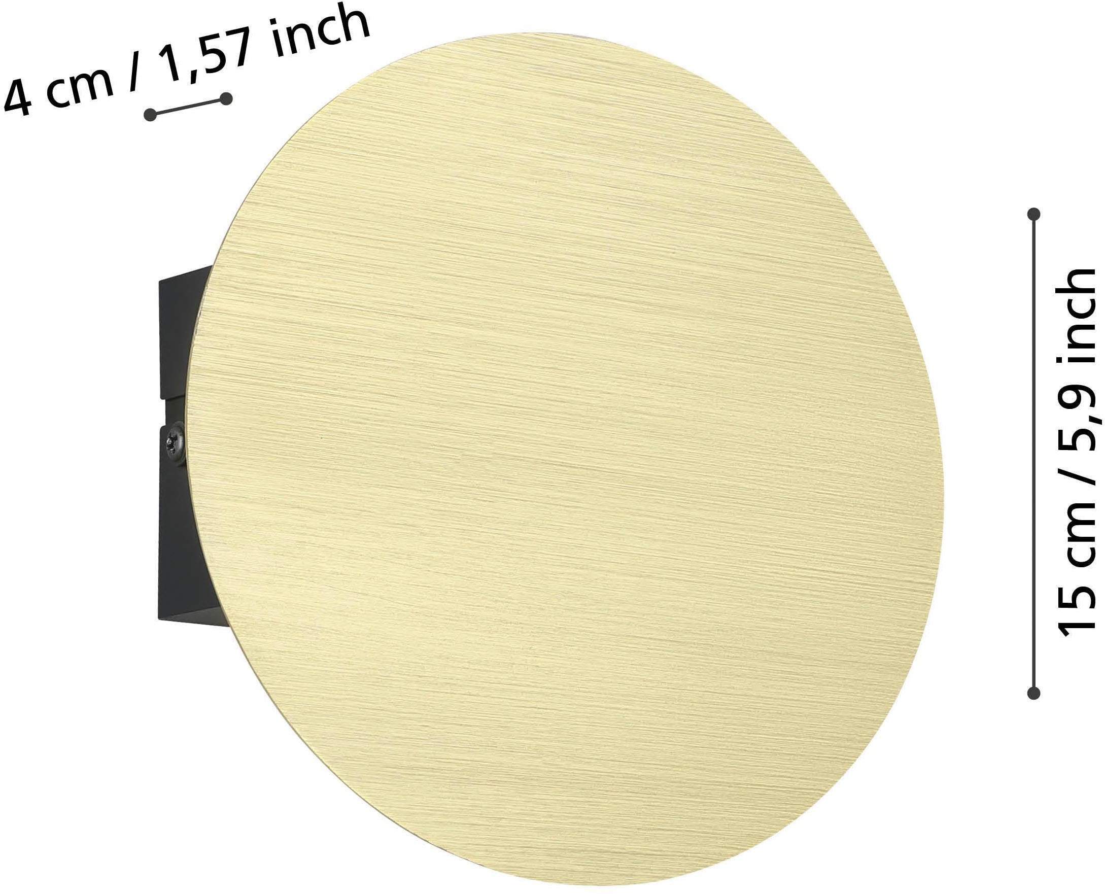 EGLO Wandleuchte »Talamello Wandlampe, Wandspot, Metall, indirekte Beleuchtung, Lampe« LED-Modul 1 Stk. Warmweiß Wand-/Deckenleuchte - Ø15 x AL4 cm - gold gebürstet - 4W inkl.