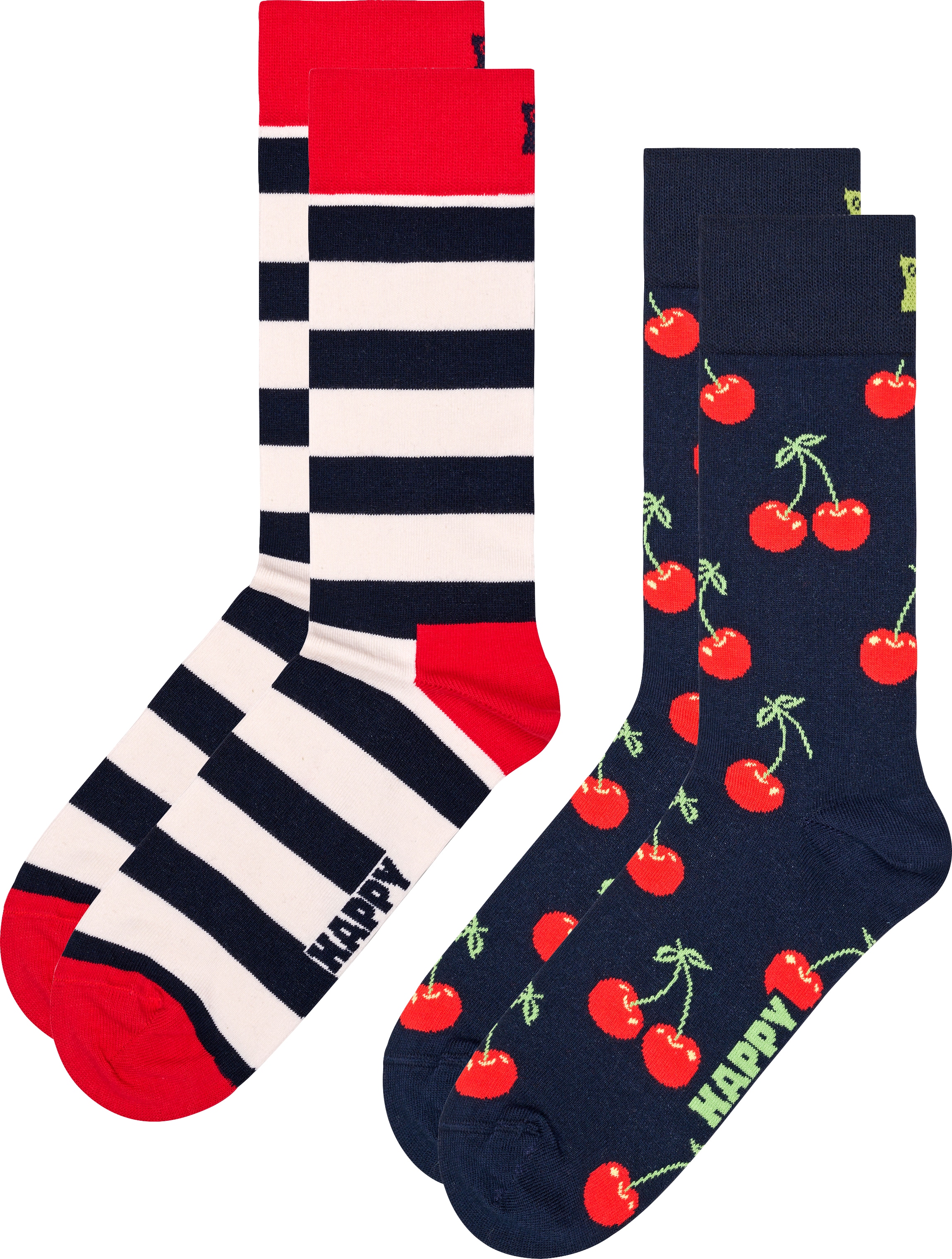 Happy Socks Socken, (2 Socks bei Cherry Paar), ♕ & Stripe