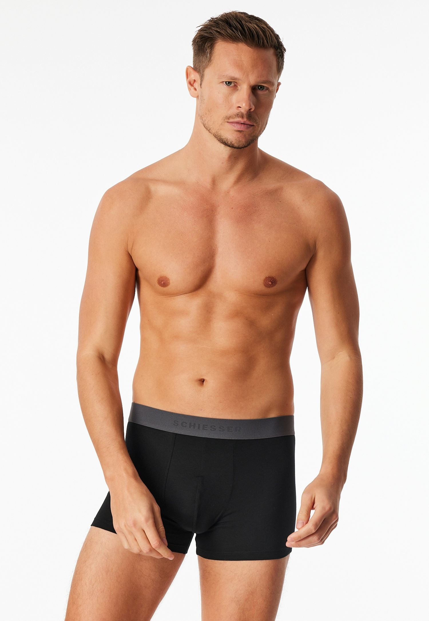 Schiesser Boxershorts »95/5 Multipacks« 3er Pack,  ohne Eingriff, Logobund, kurzes Bein