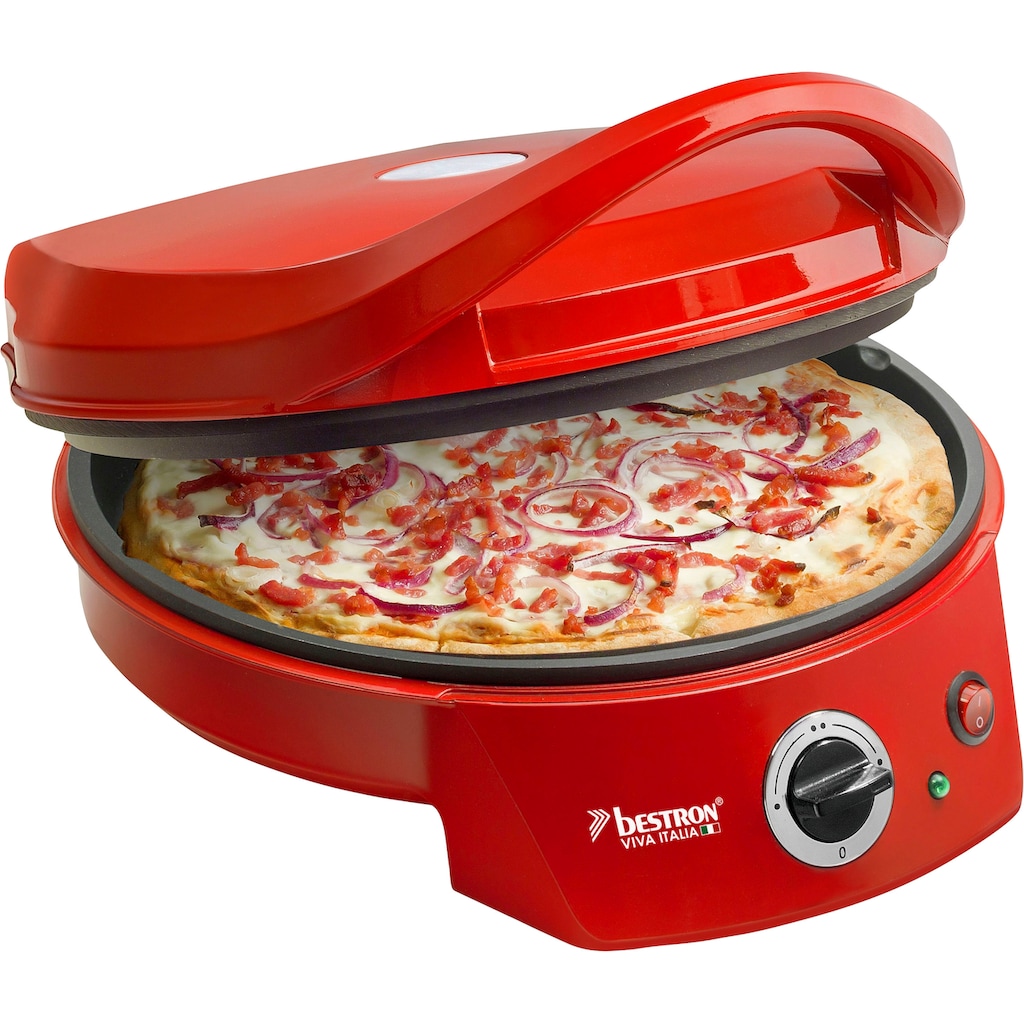 bestron Pizzaofen »APZ400 Viva Italia«, Ober-/Unterhitze, Bis max. 180°C, 1800 Watt, Farbe: Rot