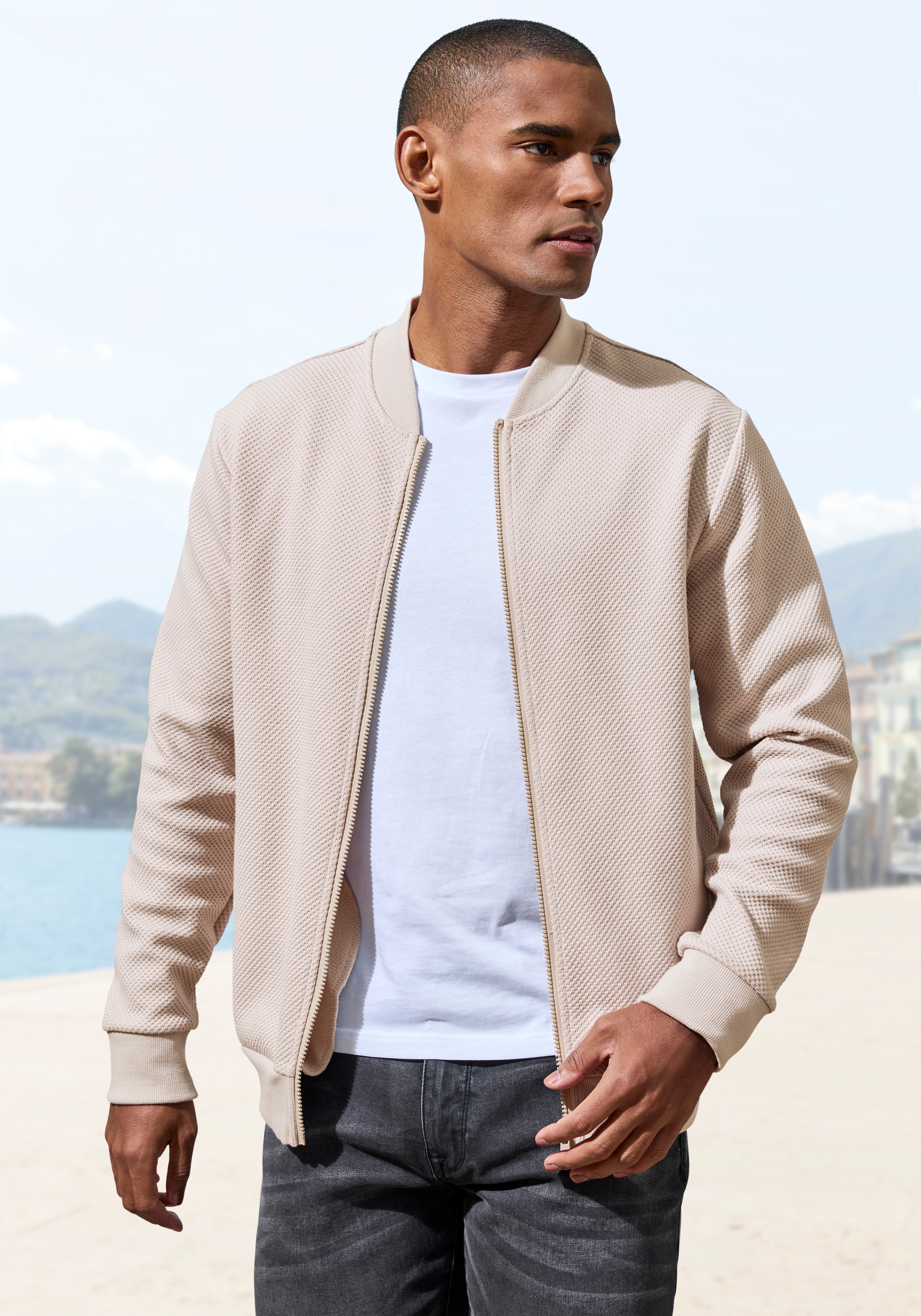 John Devin Sweatjacke »aus Struktur-Qualität«