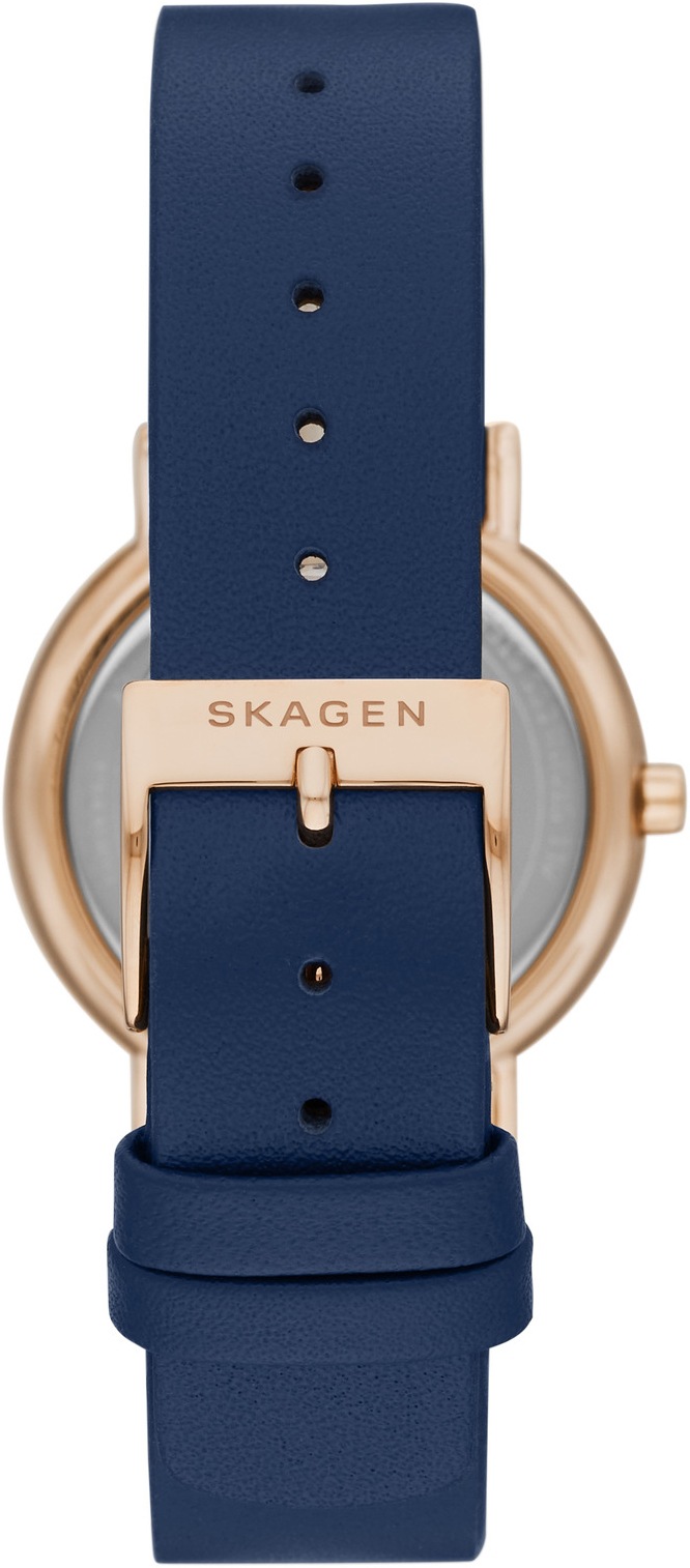 Skagen Quarzuhr »SIGNATUR LILLE, SKW2838«, Armbanduhr, Damenuhr, analog, Lederarmband