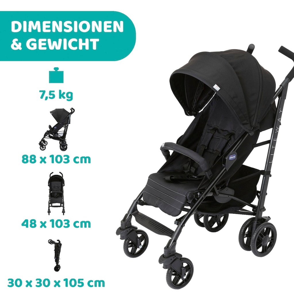 Chicco Sportbuggy »Lite Way4, Jet Black«, 22 kg