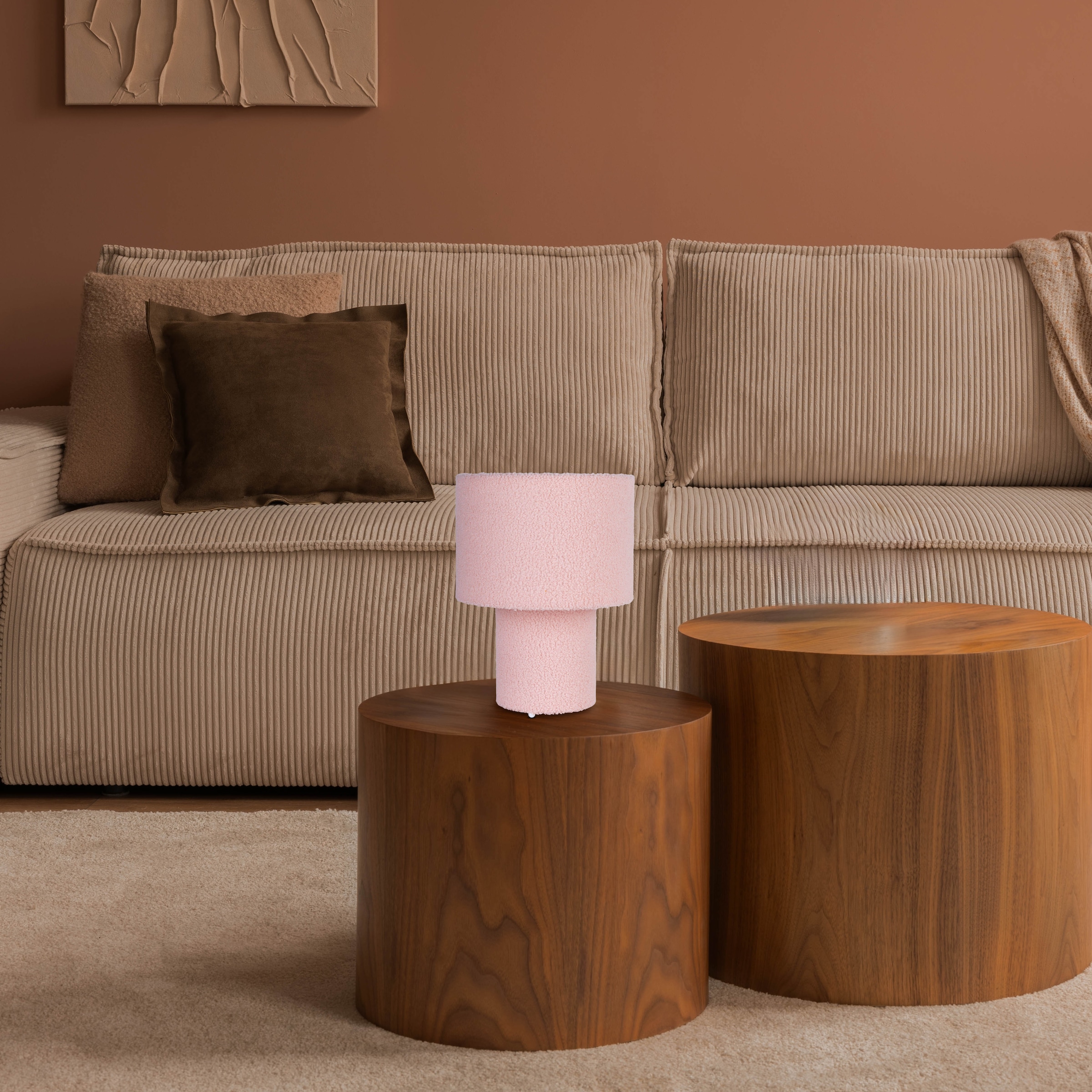 näve Tischleuchte »Fluffy« E27 1 Stk. fluffiger Plüschbezug, H:31cm D:23cm, Zuleitung mit Kippschalter, E27