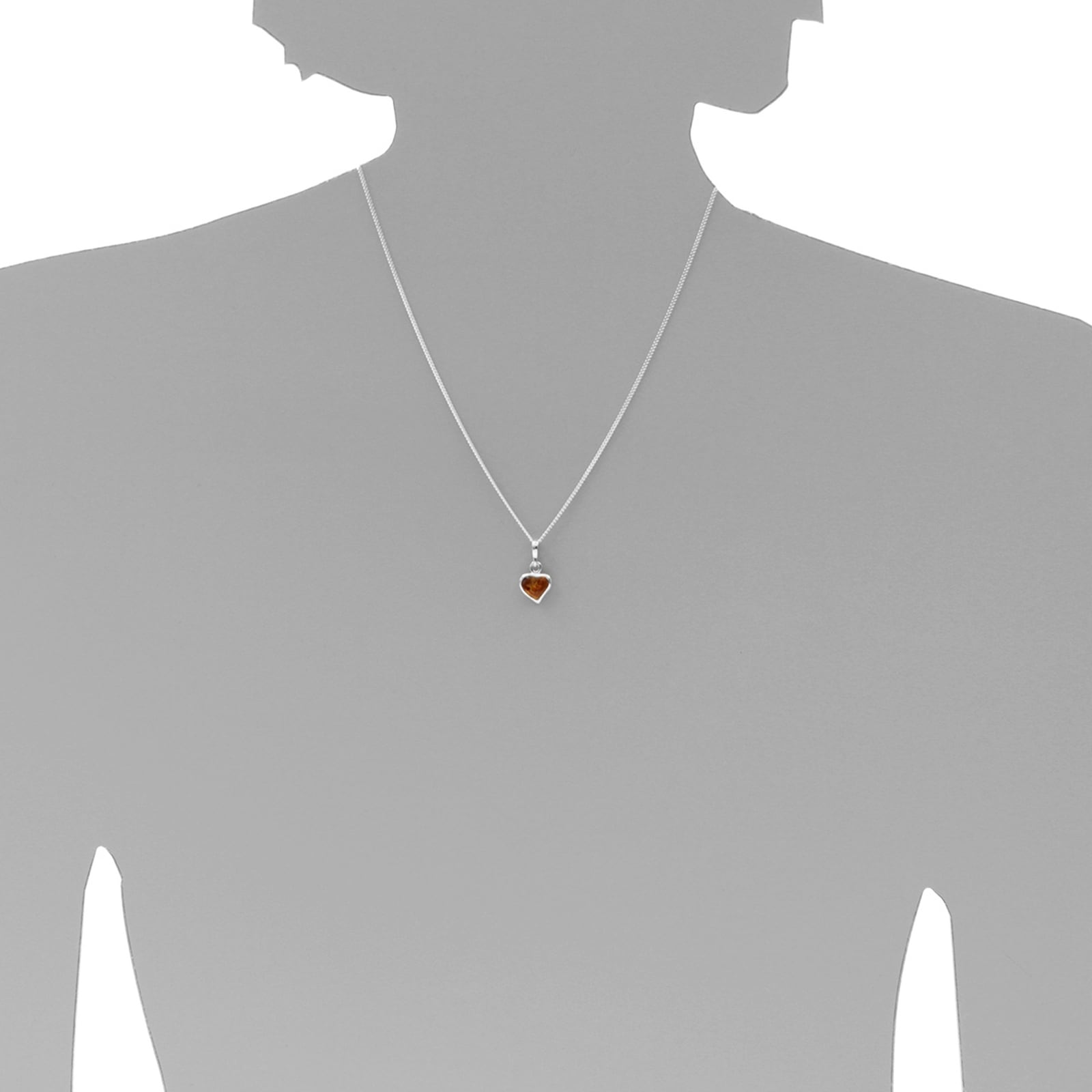 OSTSEE-SCHMUCK Kette mit Anhänger »- kleines Herz - Silber 925/000 - Bernstein«