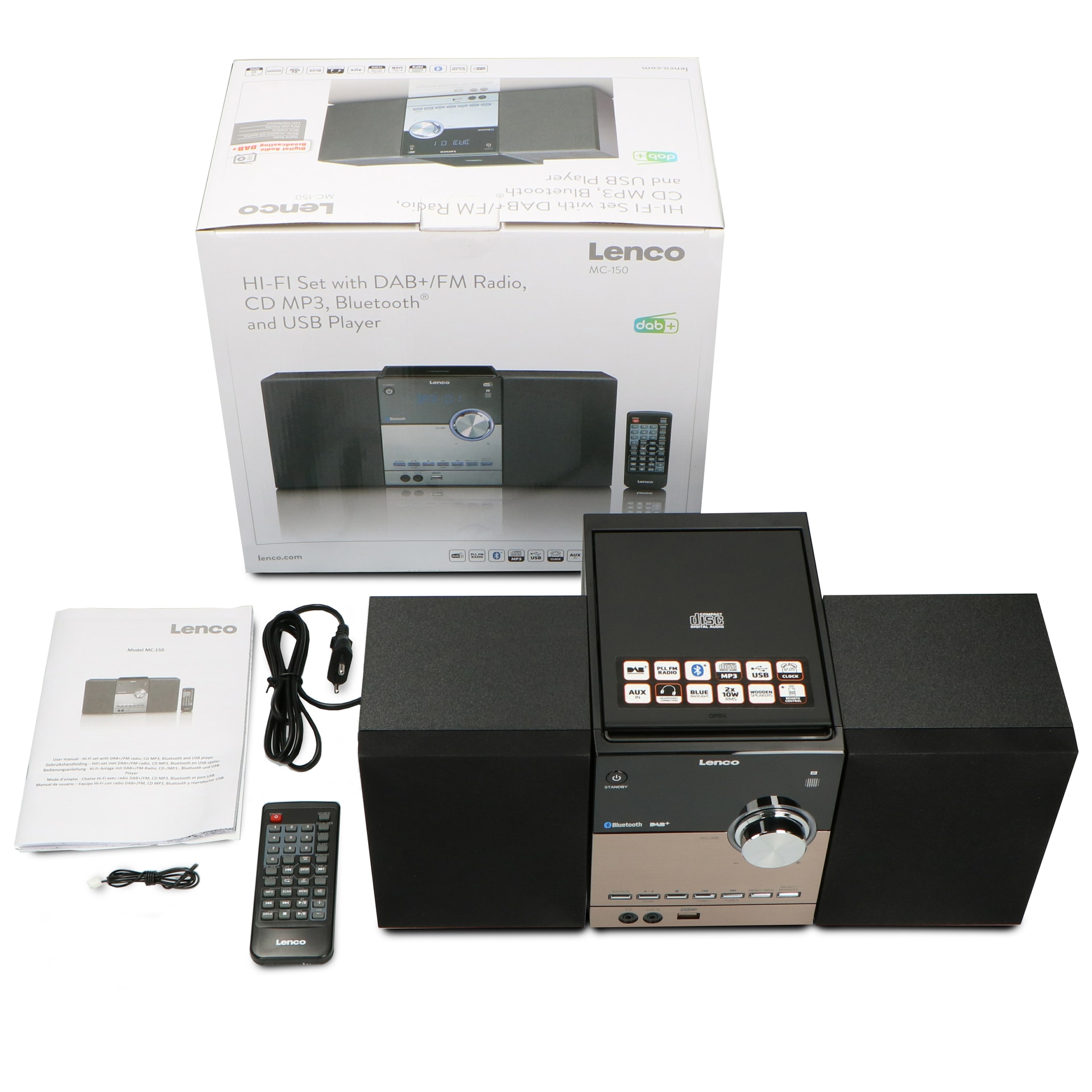 Lenco Microanlage »MC-150 Micro Stereoanlage mit DAB+, FM, CD, BT, USB«, (Bluetooth Digitalradio (DAB+) 10 W)