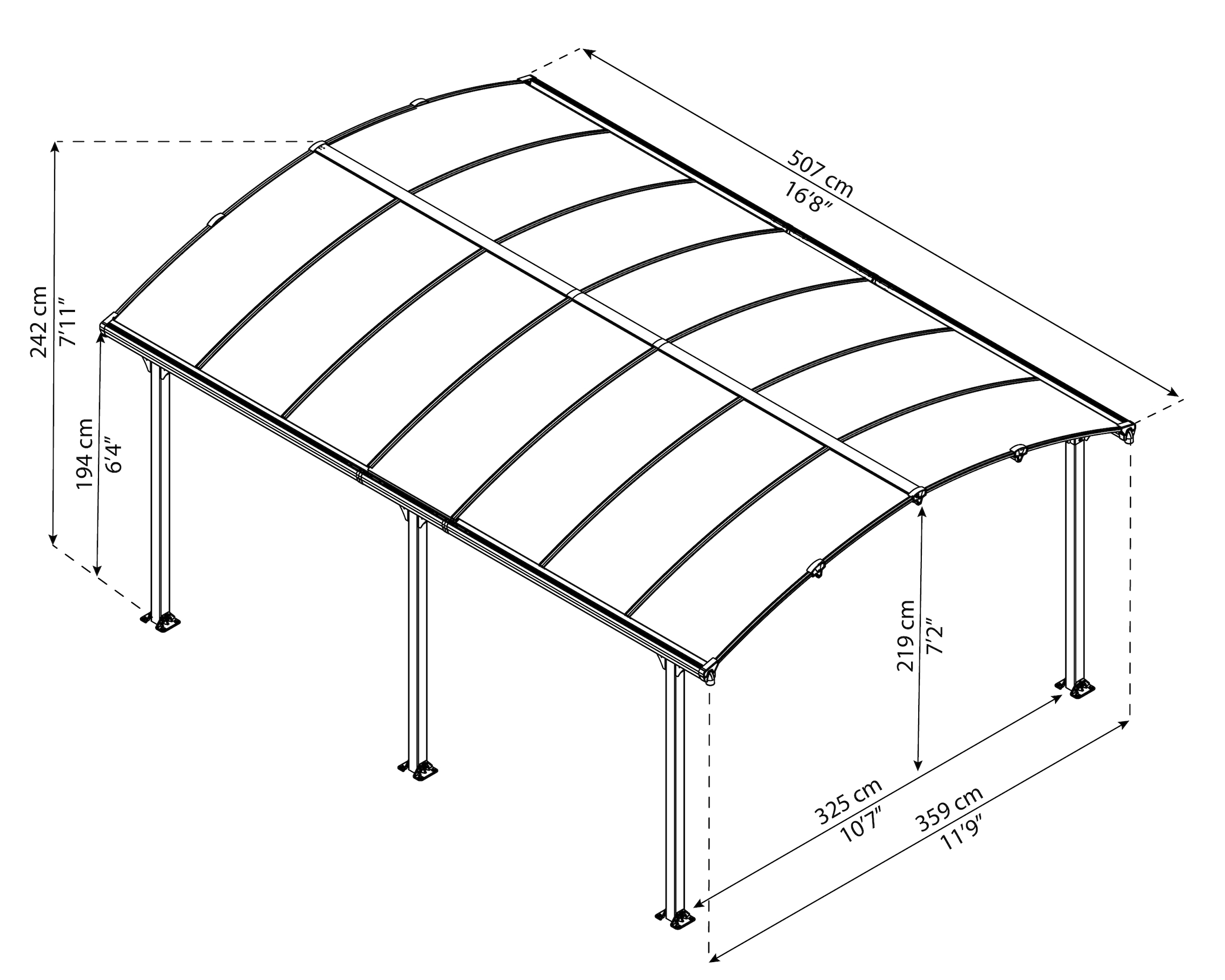 Palram - Canopia Pavillon »Tuscon 5000«, BxTxH: 359x507x242 cm