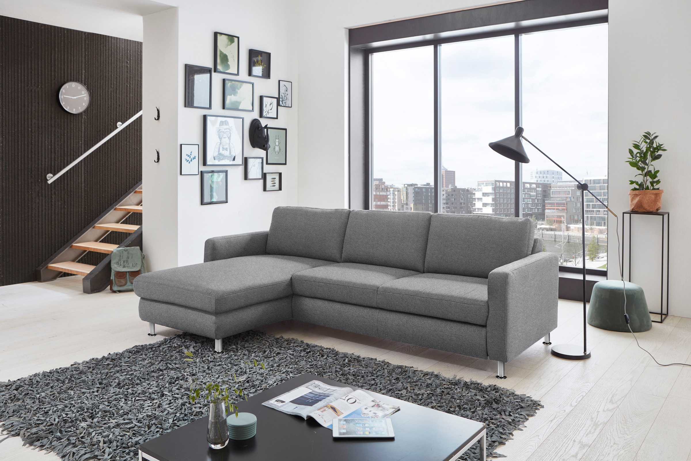 Die PlanBar Ecksofa »MP-IN19027 L-Form« wahlweise mit Bettfunktion, frei im Raum stellbar