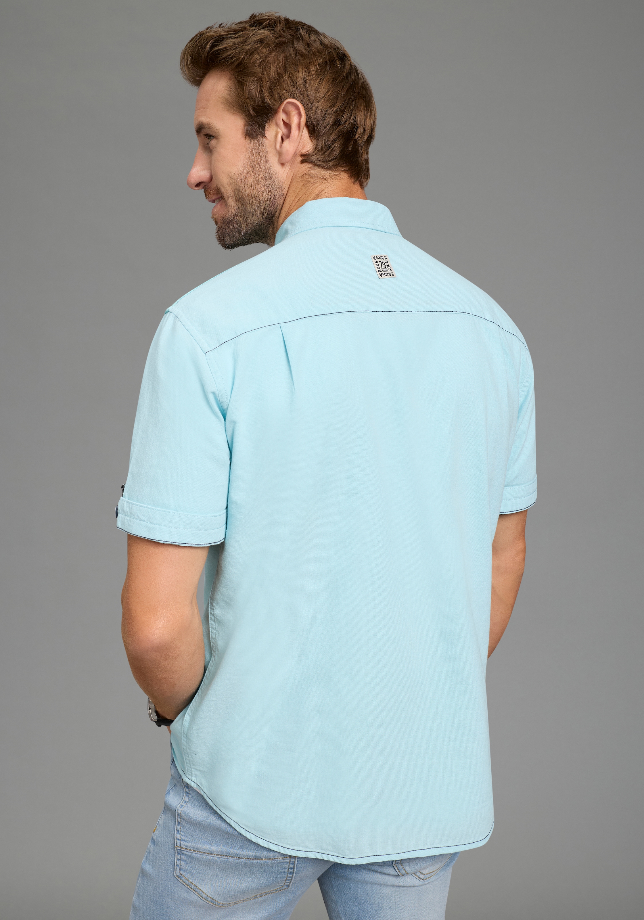 KangaROOS Kurzarmhemd Kurzarm, für Casualmode und Streetwear, aus Baumwolle