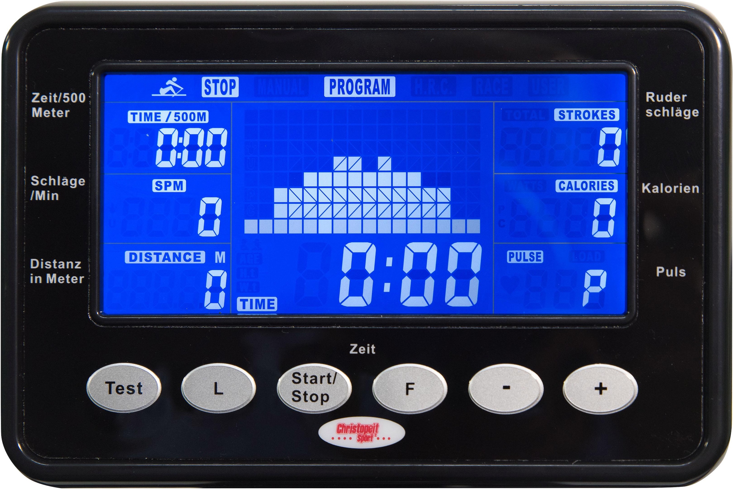 Christopeit Sport® Ruderzugmaschine »Como black edition«, (Ruderschiene platzsparend hochklappbar), Rudermaschine, 16 Widerstandsstufen, Magnetbremse