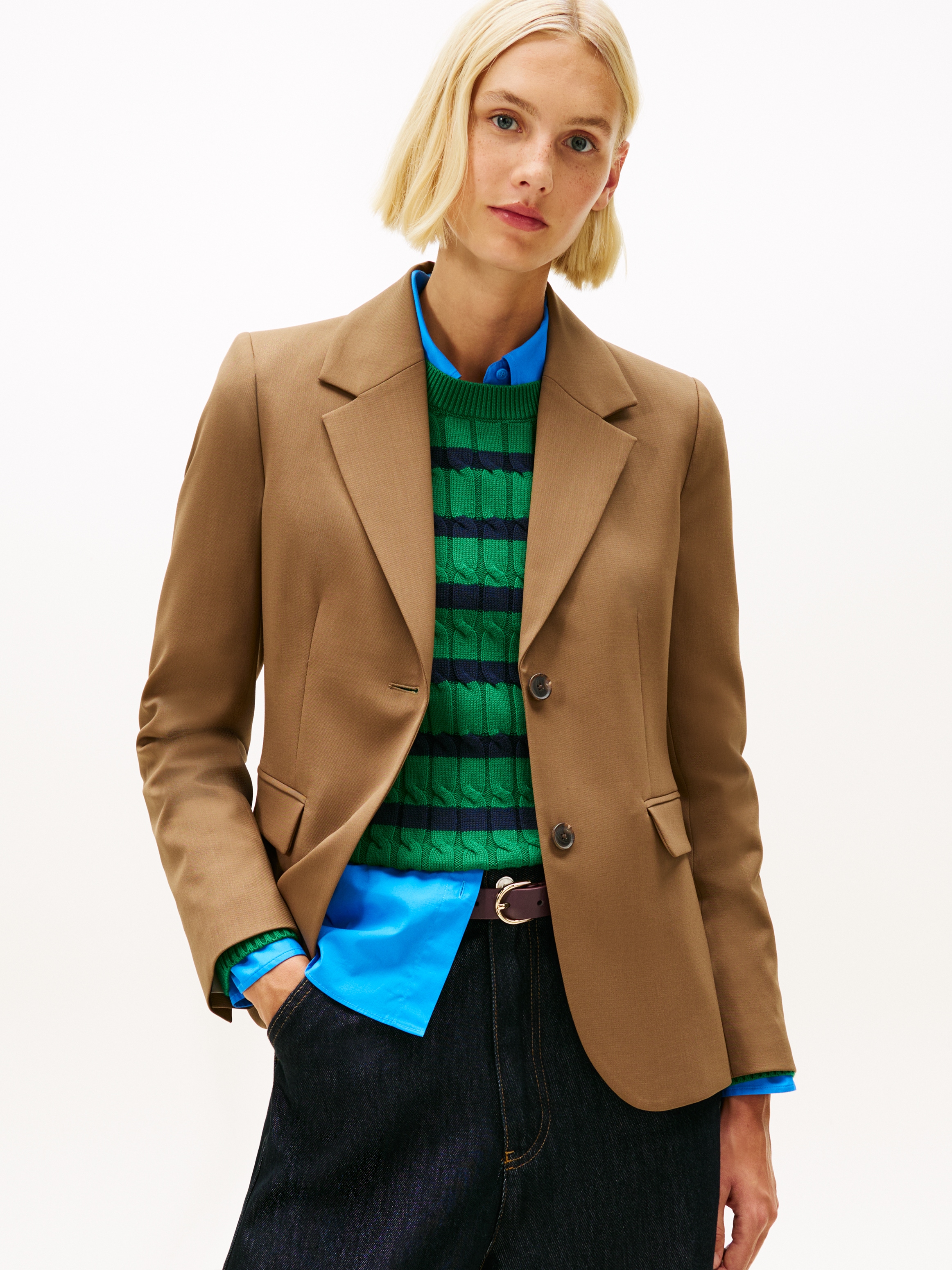 Tommy Hilfiger Longblazer »TIMELESS WOOL REG STRT SB BLAZER« mit Wolle