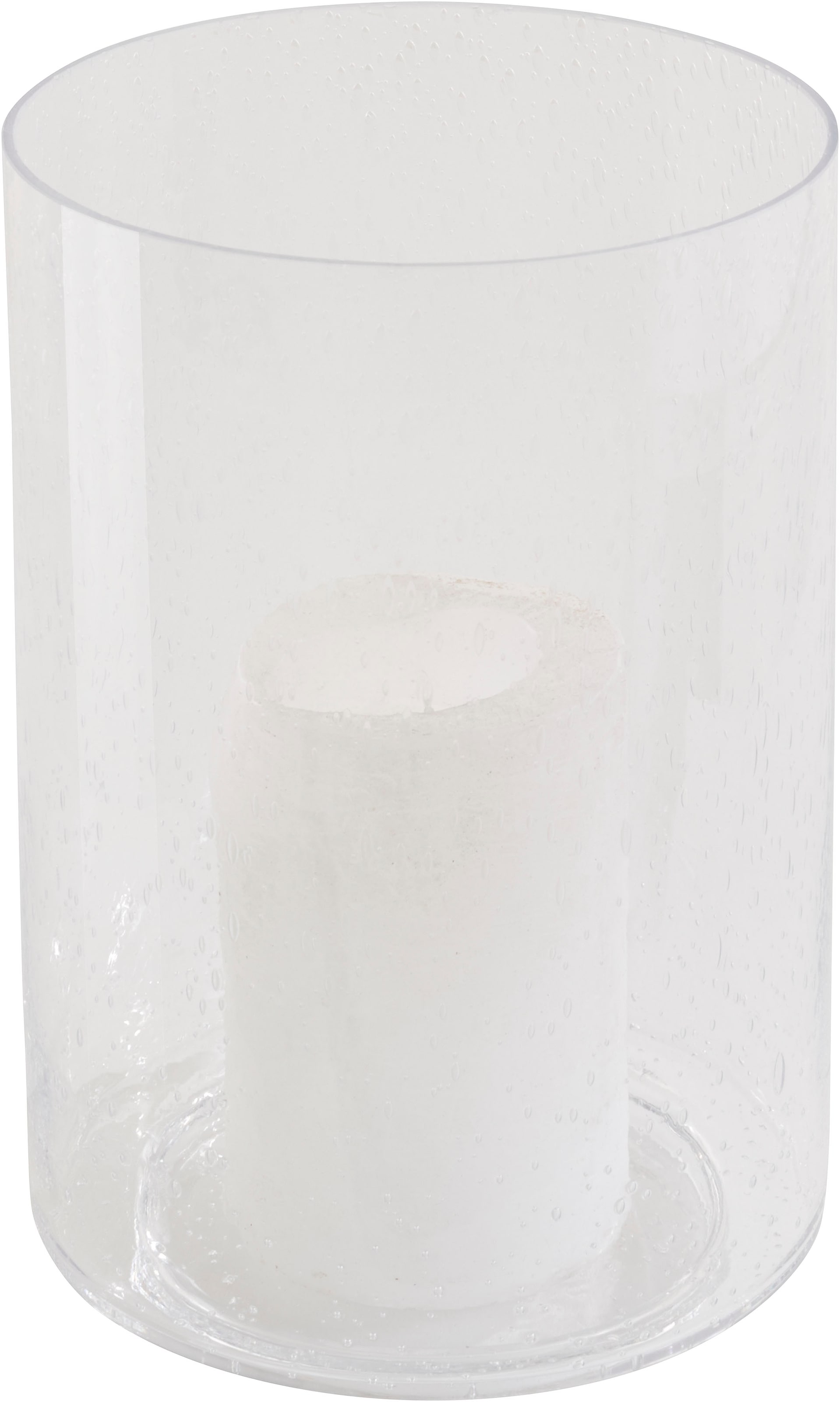 Home affaire Windlicht »aus Glas, mit Lufteinschlüssen, Höhe 30 cm«, (1  St.), für Stumpenkerzen, auch ideal als Vase online kaufen | mit 3 Jahren  XXL Garantie
