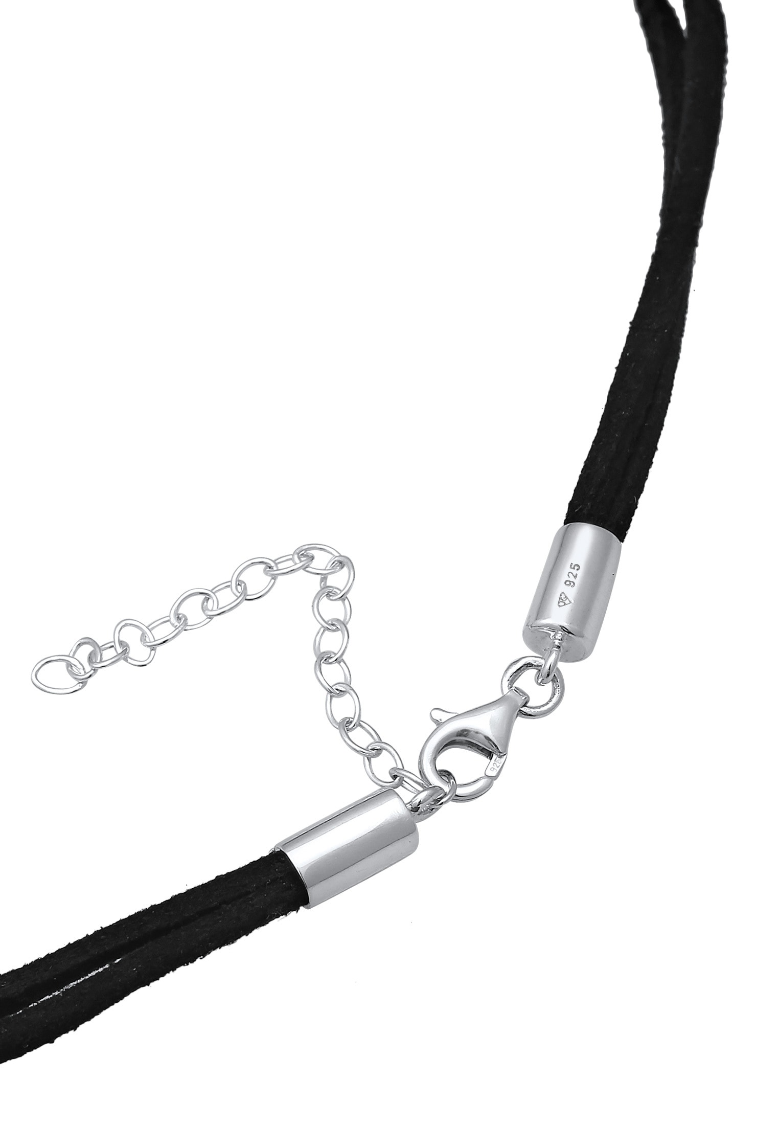 Elli Choker »Halskette Halsband schwarz Choker mit Kreis 925 Silber«