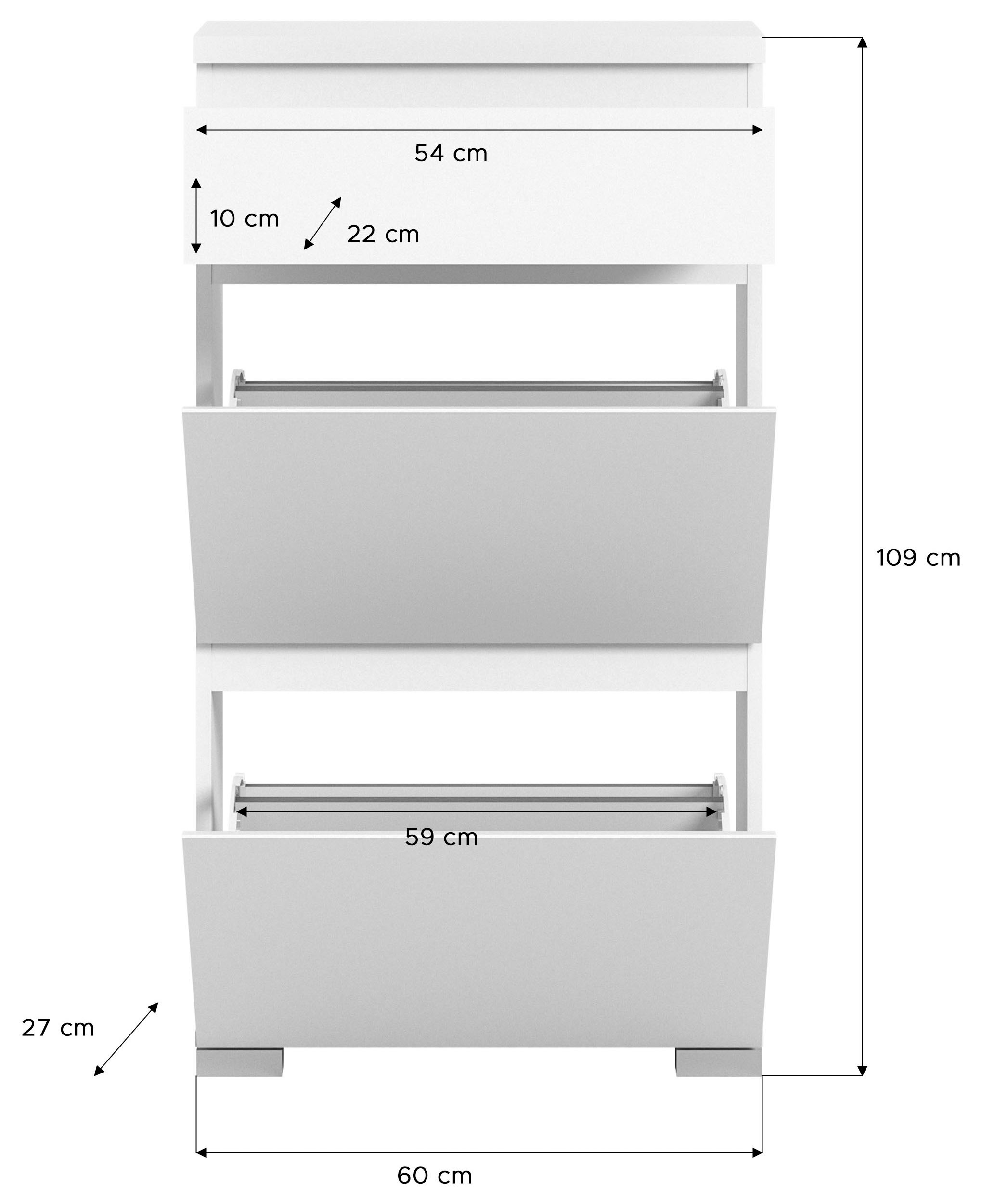 INOSIGN Schuhschrank »Skoskap, Tiefe 27cm, 2 Klappen, 1 Schubkasten, Platz für 6 Schuhpaare«, Schuhkipper, Schuhkommode, Schuhregal, Kommode, Anrichte