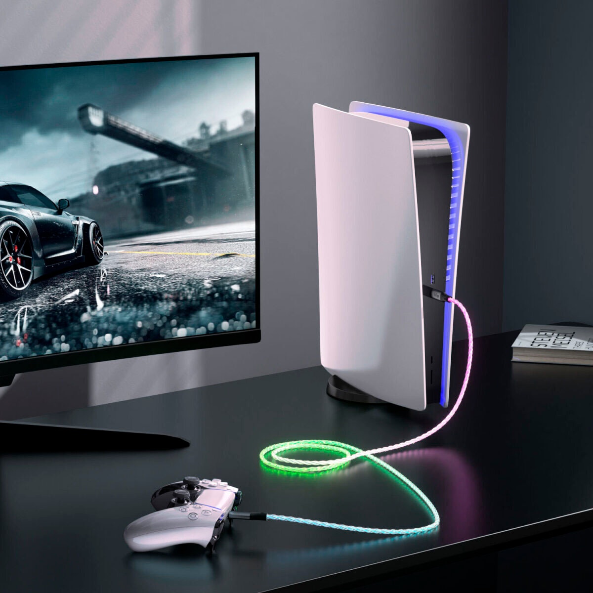 4smarts USB-Kabel »RGBCord USB-C 60W«, USB Typ C-USB Typ C, 150,00 cm