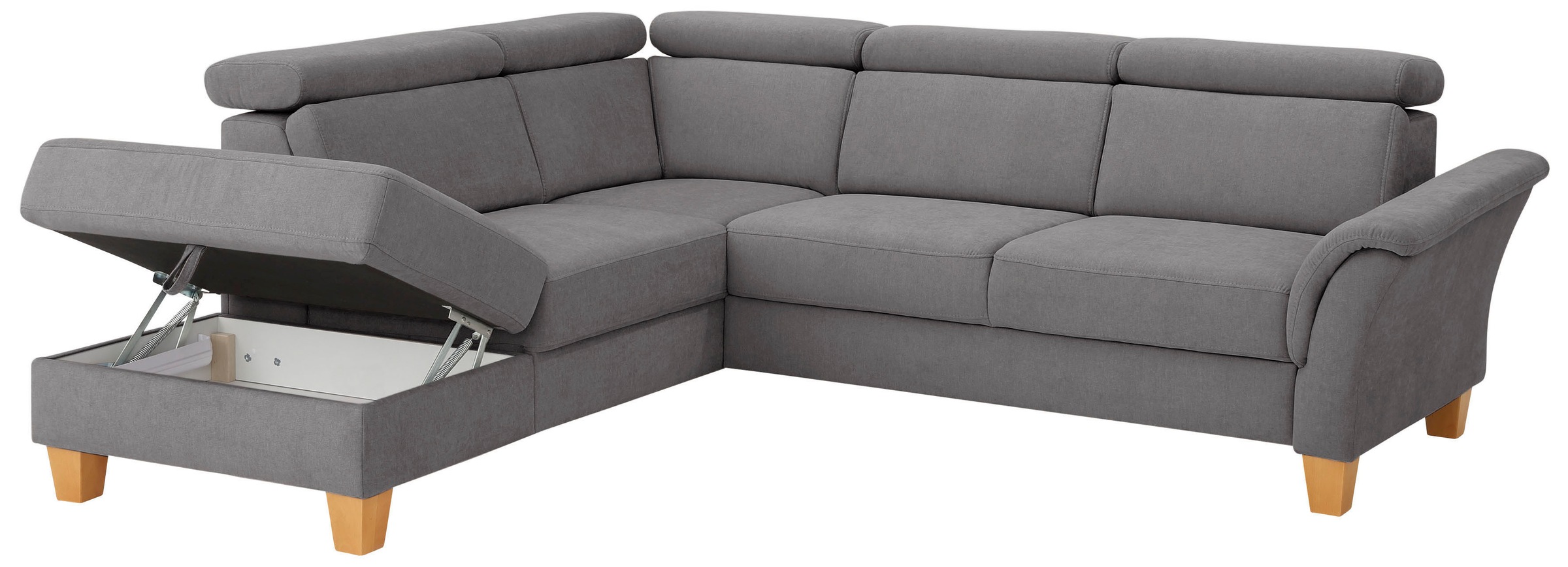 Home affaire Ecksofa »Conville L-Form«, Federkern, wahlweise mit Bettfunktion und Bettkasten bzw. Stauraum