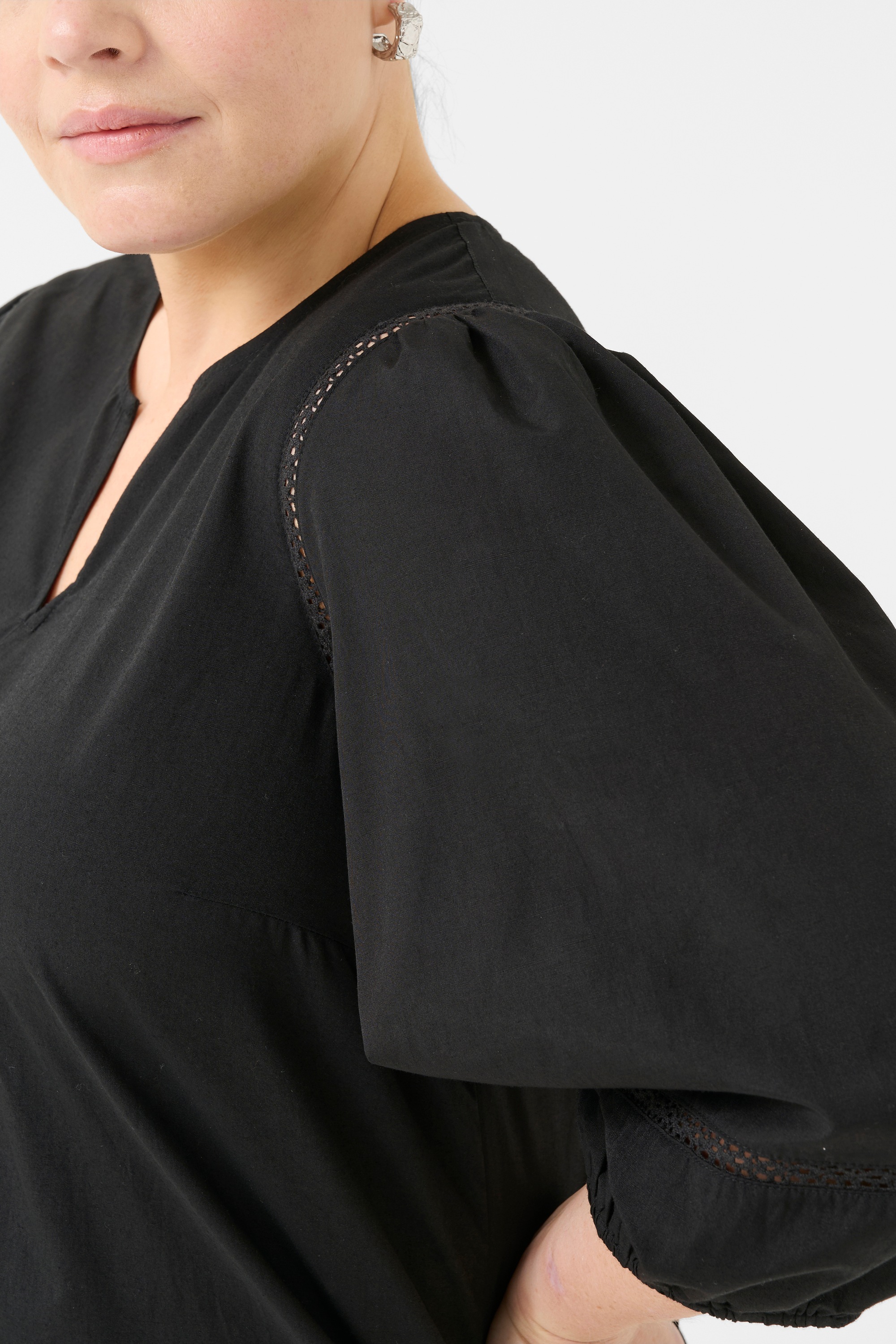 KAFFE Curve Langarmbluse »Langarm-Bluse KClilje«