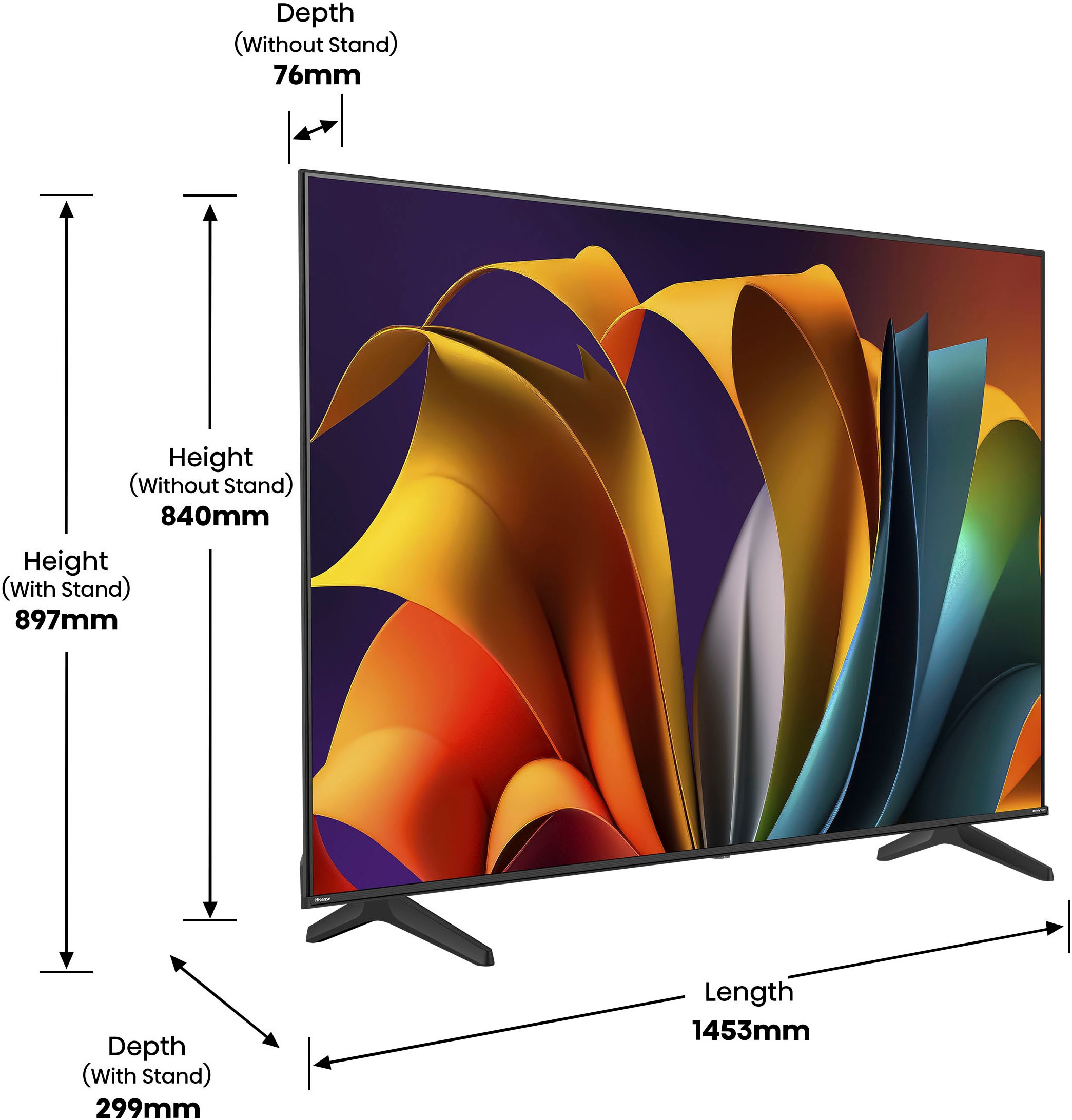 Hisense LED-Fernseher »65E6NT«, 164 cm/65 Zoll, 4K Ultra HD, Smart-TV, 4K UHD