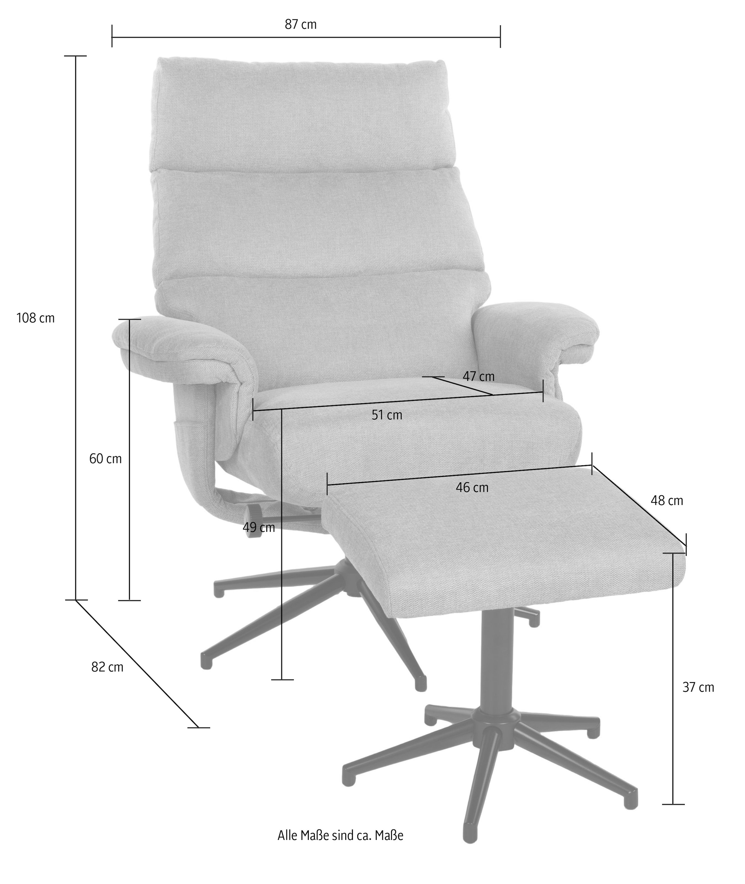 Duo Collection TV-Sessel »Zalea«, mit Hocker und Relaxfunktion, 360 Grad drehbar