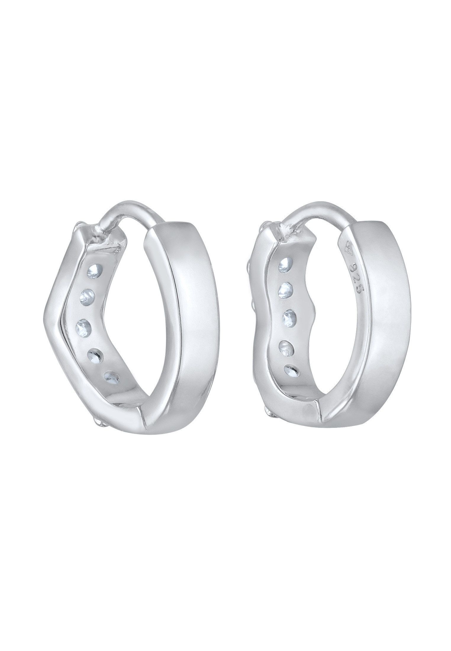 Elli DIAMONDS Paar Creolen »Ohrringe Creolen Lab Grown Diamanten (0.07 ct) 925 Silber«