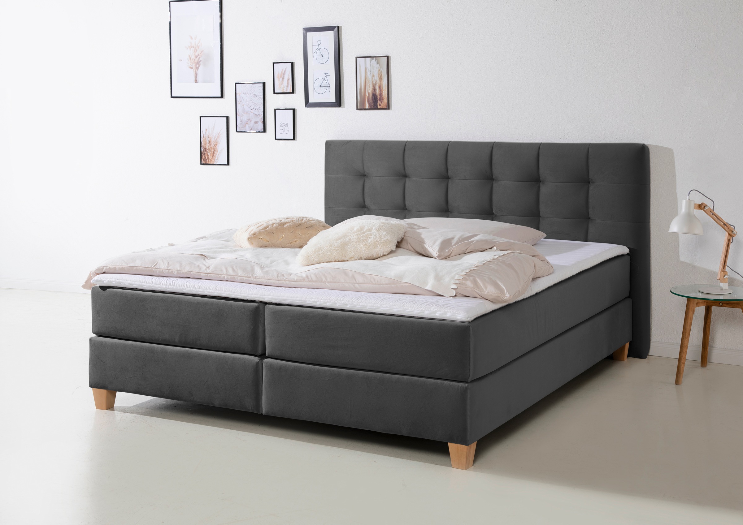 Home affaire Boxspringbett »Moulay«, inkl. Topper, in Überlänge 220 cm, 3 Härtegrade, auch in H4