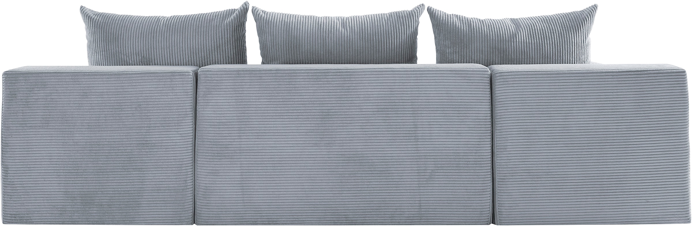 COLLECTION AB Wohnlandschaft »Josy U-Form, Breite 269 cm, Flachgewebe, Struktur, Cord & Cord/Mix«, (Cord-/Mix), inkl. Bettfunktion, Bettkasten, mit 3 gleich großen Rückenkissen