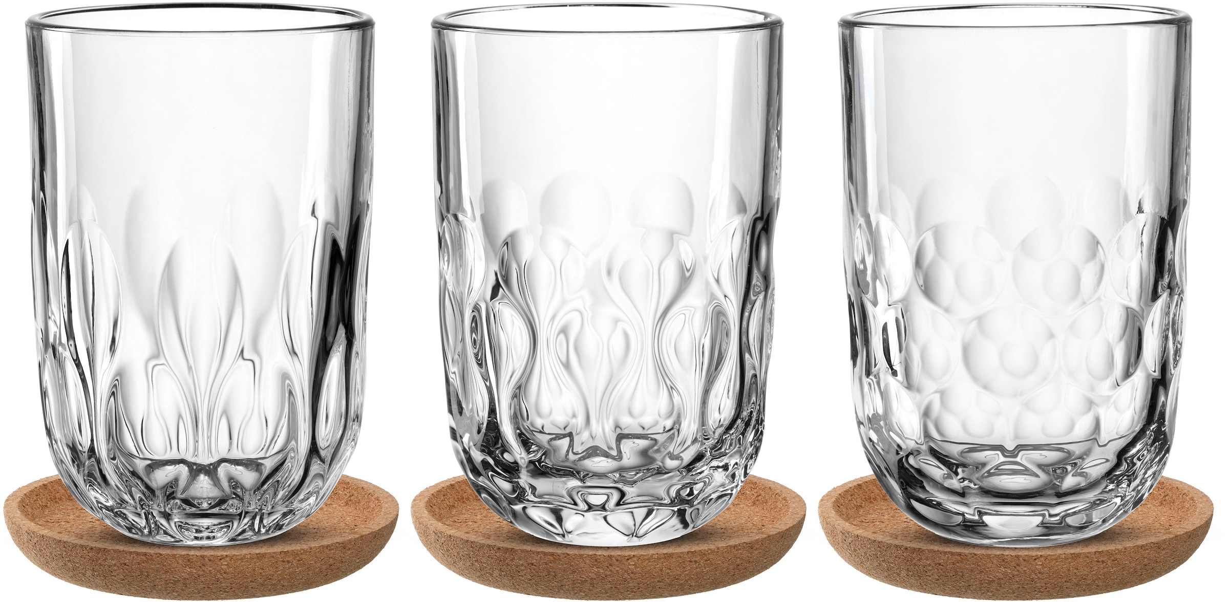 Leonardo Latte Macchiato-Set mit Untersetzer Gocce 390 ml 3er Set
