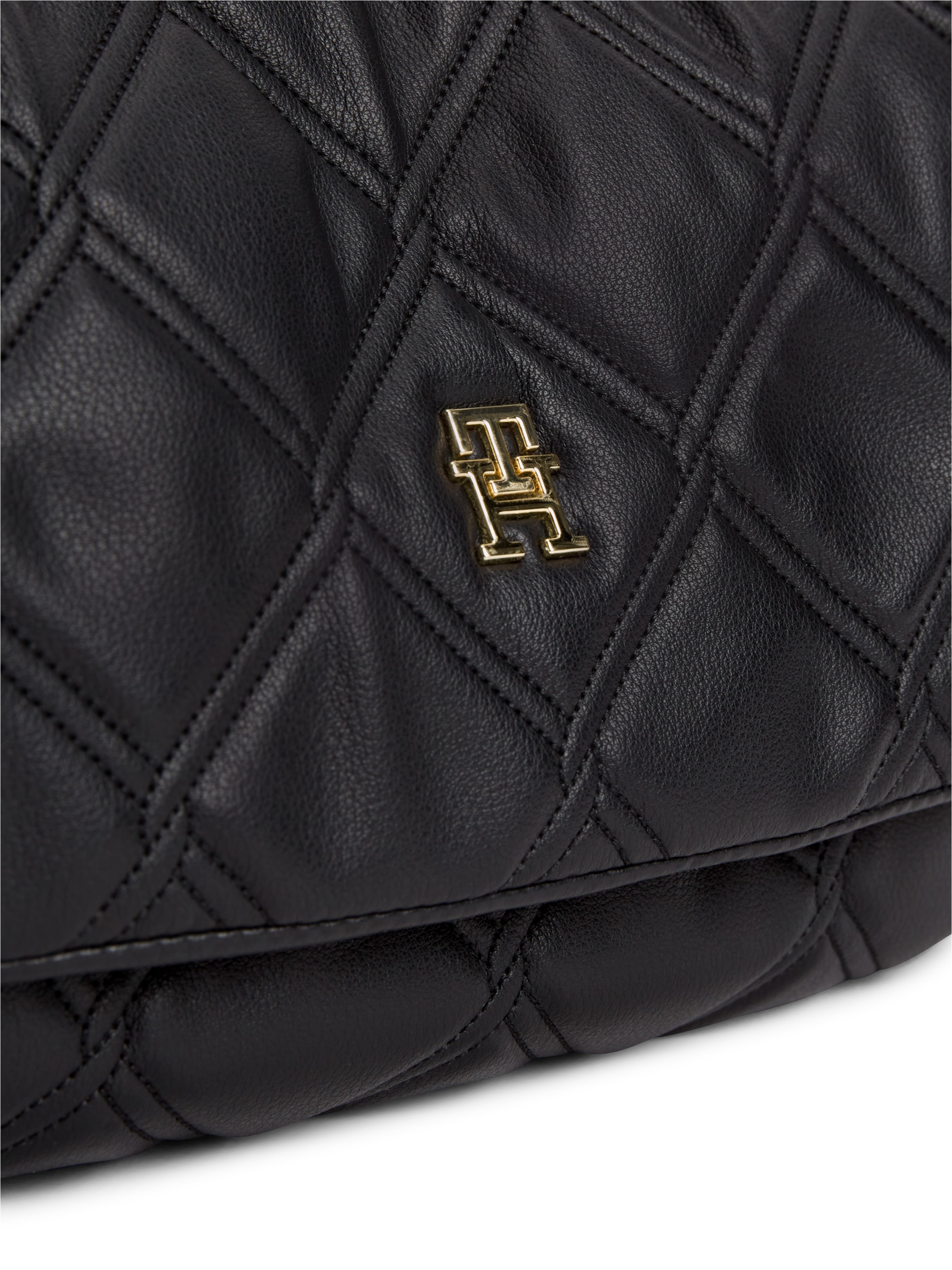 Tommy Hilfiger Schultertasche »TH FEMININE SHOULDER BAG« Damen Umhängetasche, Tragetasche, mit goldfarbener Zierkette