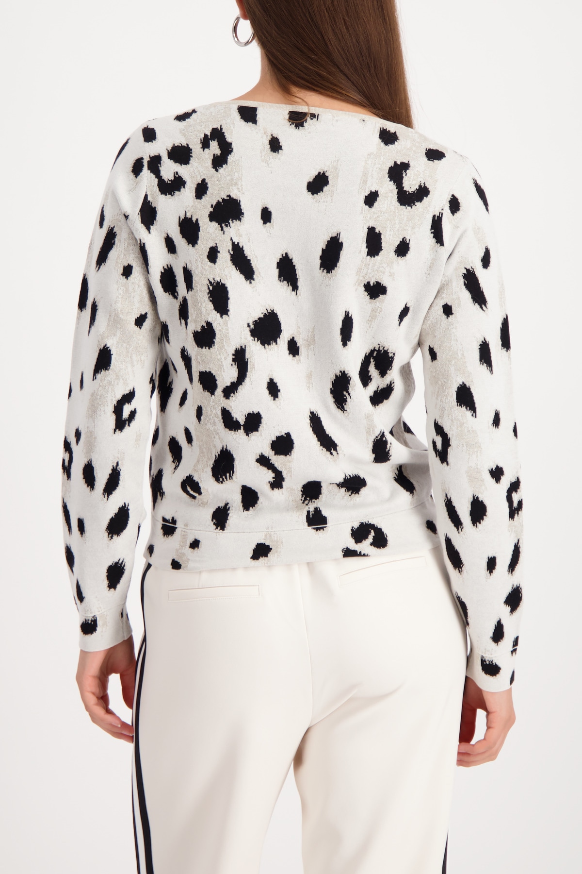 Monari Rundhalspullover »Pullover Leo Jacquard«