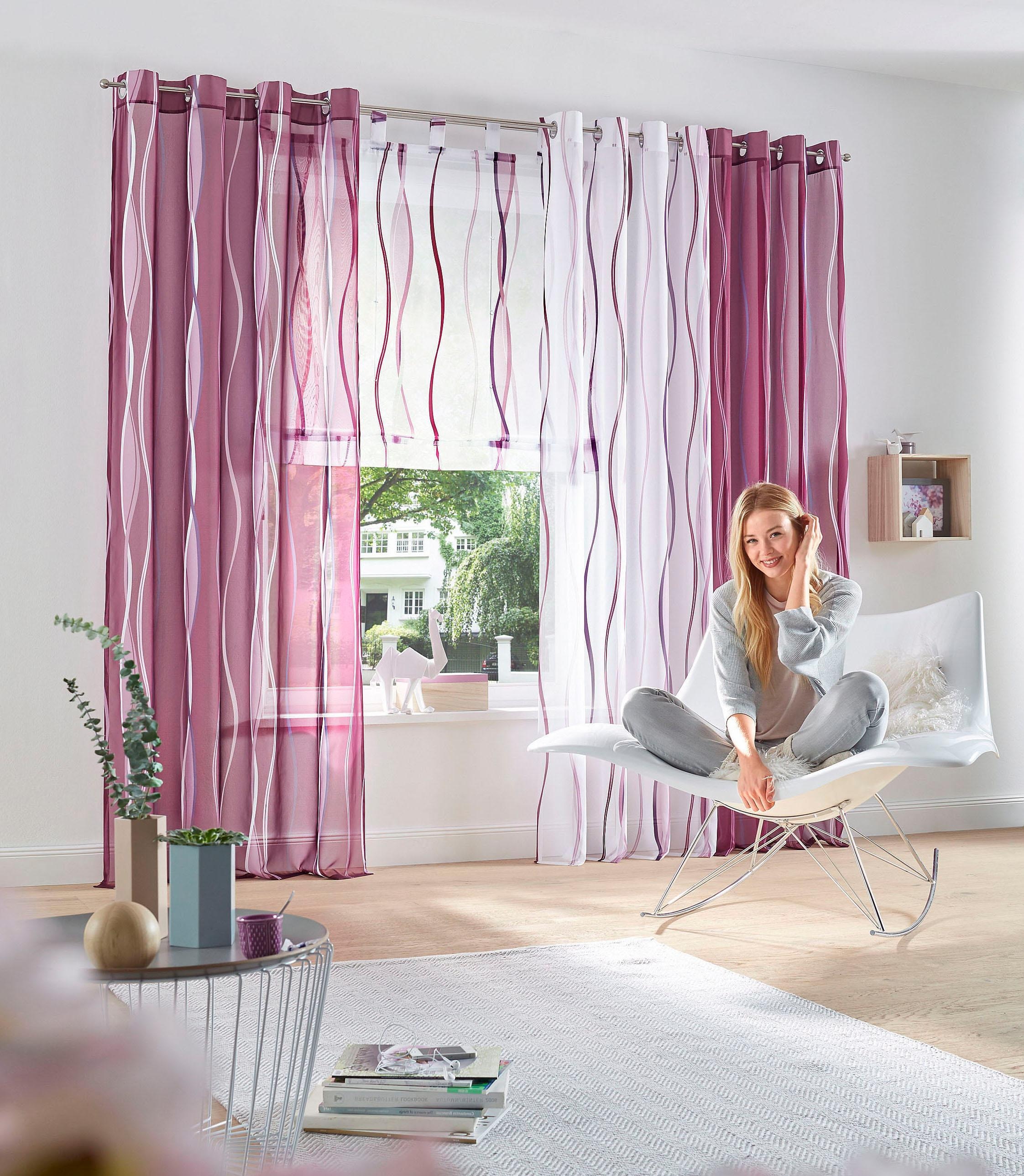 my home Raffrollo »Dimona«, mit Polyester Voile, Transparent, kaufen online Schlaufen