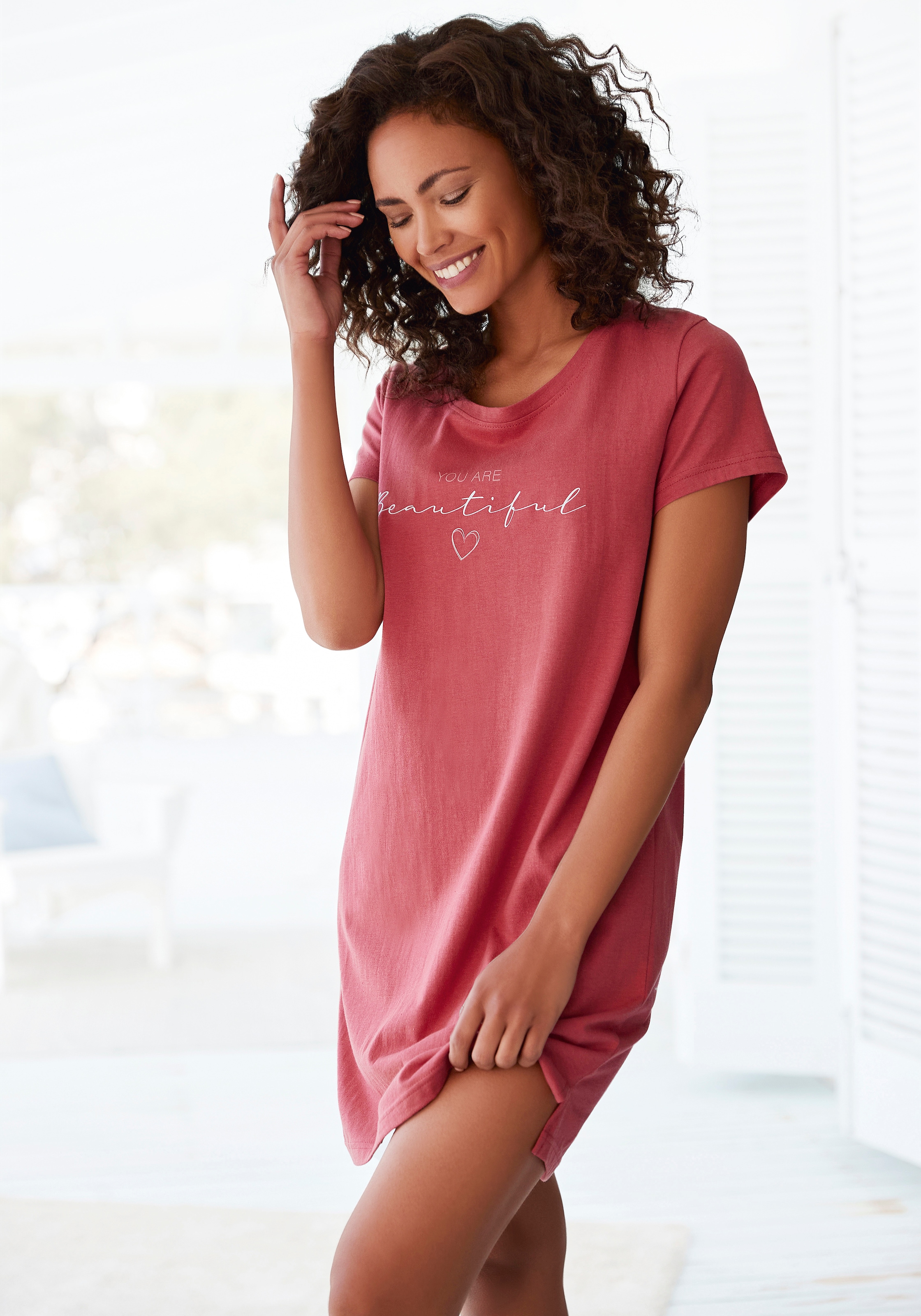 Vivance Dreams Bigshirt 1-teilig,  mit Frontdruck